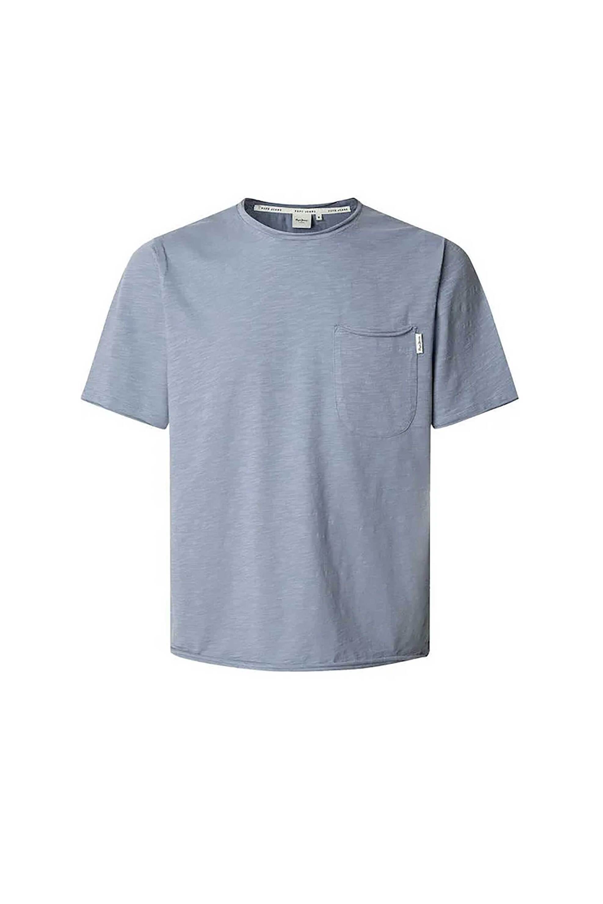 Pepe Jeans ανδρικό T-shirt μονόχρωμο Regular Fit - PM509765 Μπλε