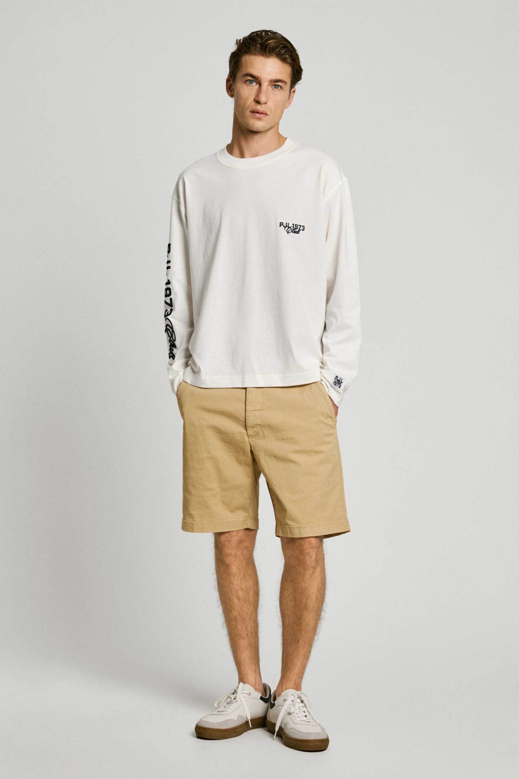Pepe Jeans ανδρική βερμούδα chino Regular Fit - PM801181 Μπεζ