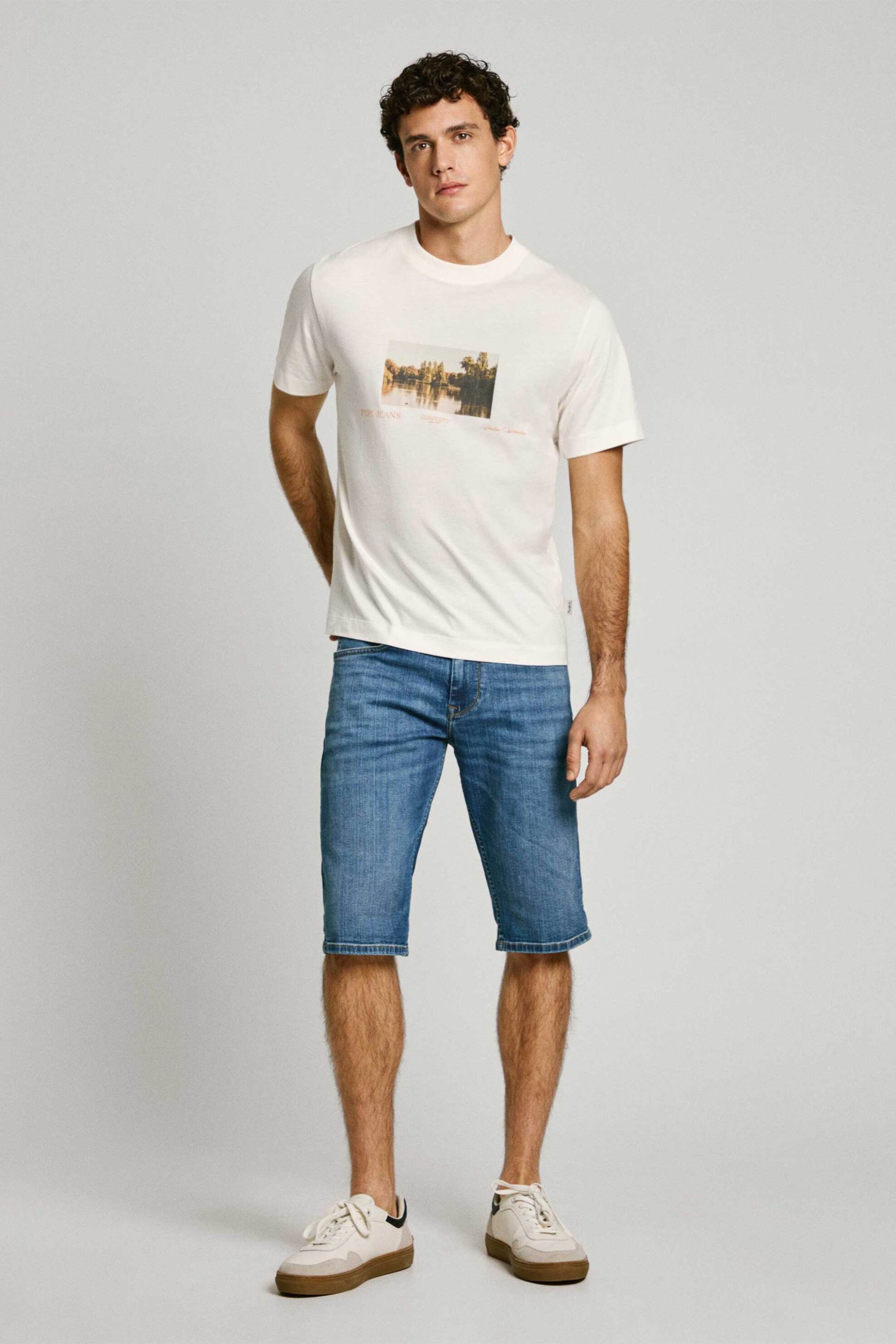 Pepe Jeans ανδρική denim βερμούδα Straight Fit - PM801081EE5 Denim Blue