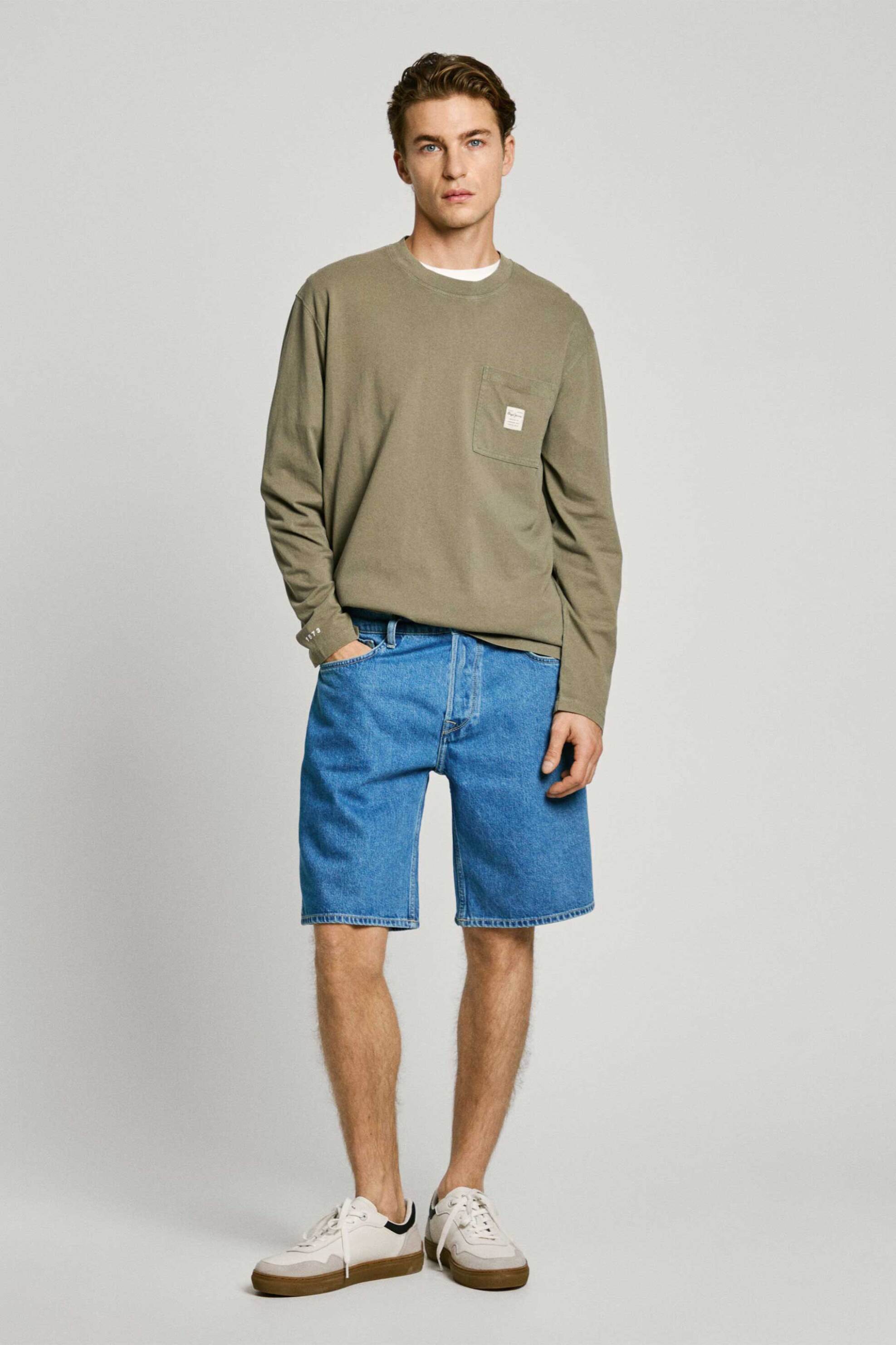 Pepe Jeans ανδρική denim βερμούδα Loose Fit - PM801176ND3 Denim Blue