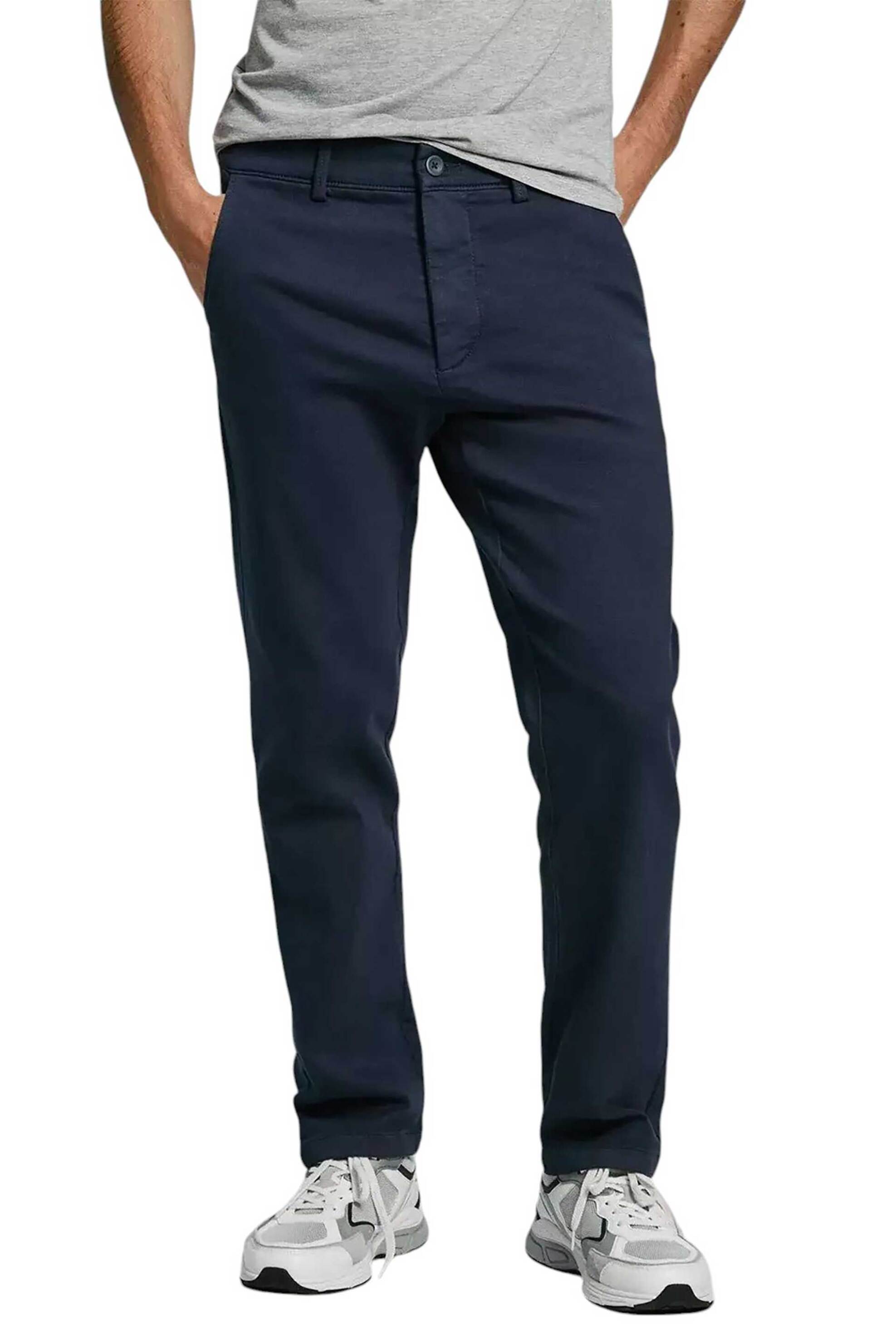 Pepe Jeans ανδρικό chino παντελόνι με logo patch "Gymdigo" - PM211875 Μπλε Σκούρο