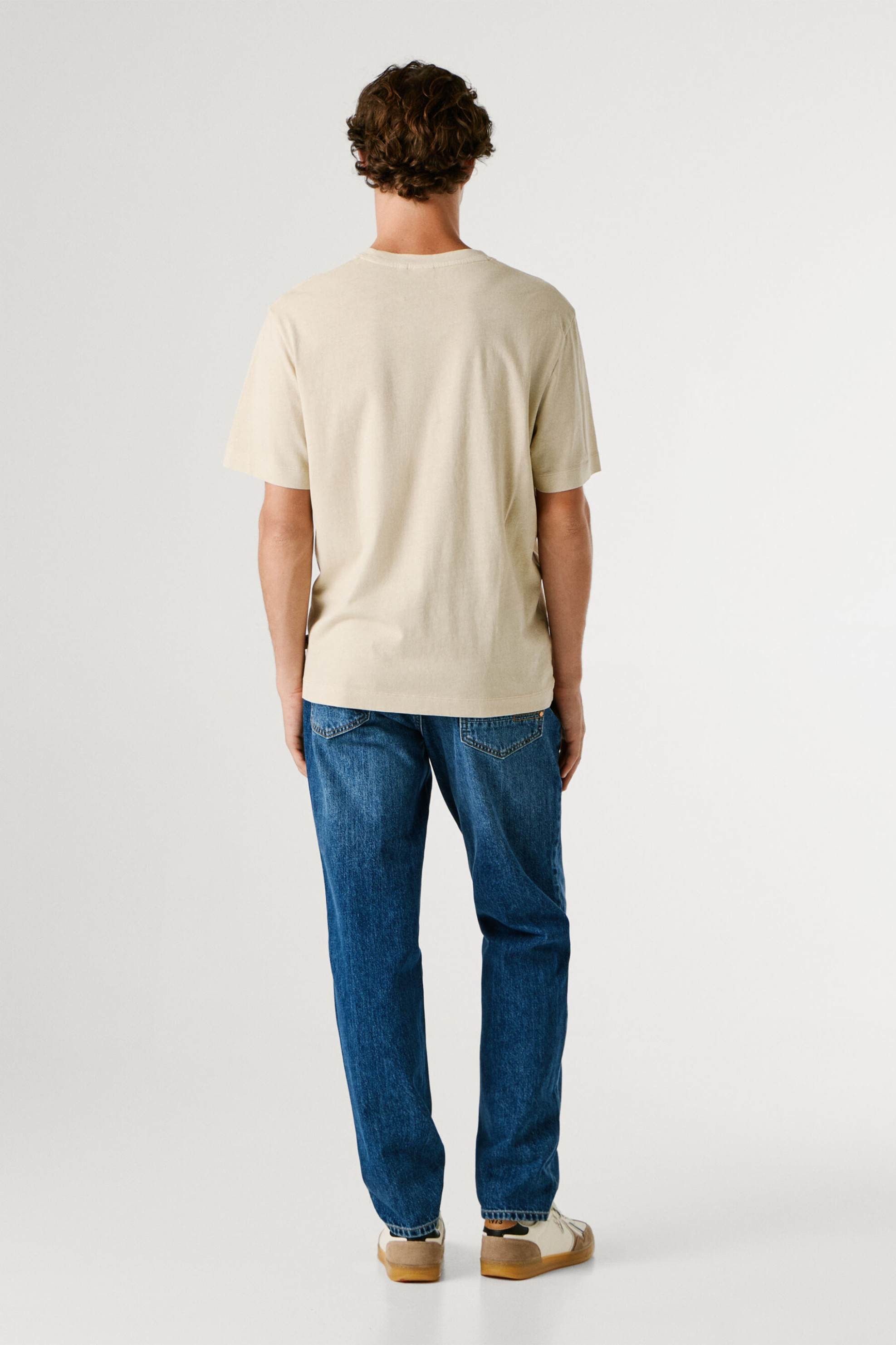 Pepe Jeans Ανδρικό T-Shirt Μονόχρωμο με Logo Print Meyer - Pm5010162 Μπεζ