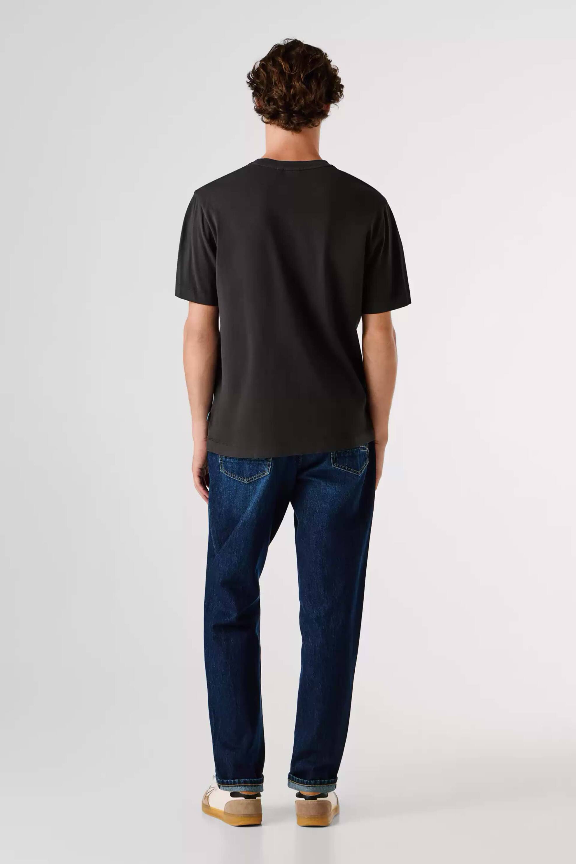 Pepe Jeans Ανδρικό T-Shirt Μονόχρωμο με Logo Print Meyer - Pm5010162 Μαύρο
