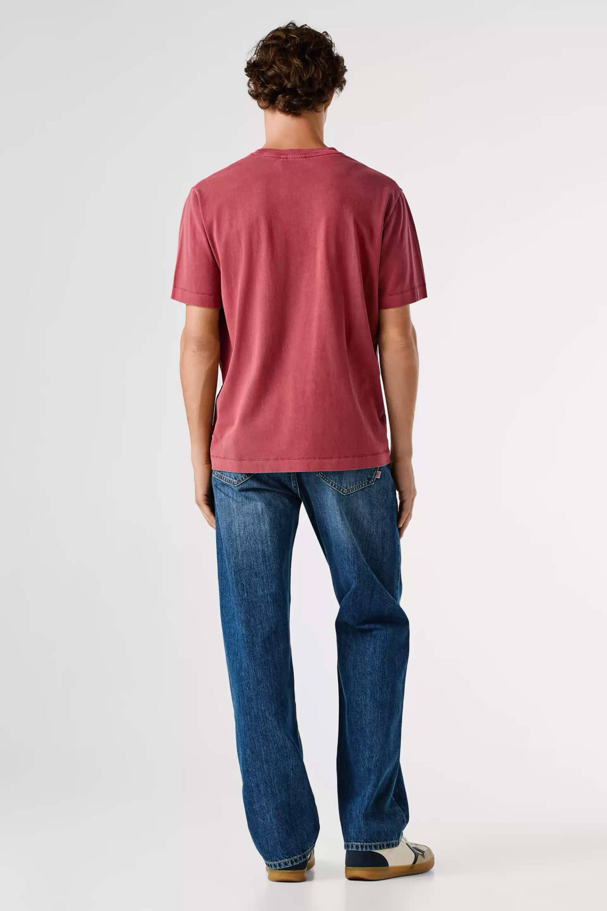 Pepe Jeans Ανδρικό T-Shirt Μονόχρωμο με Logo Print Meyer - Pm5010162 Κεραμιδί