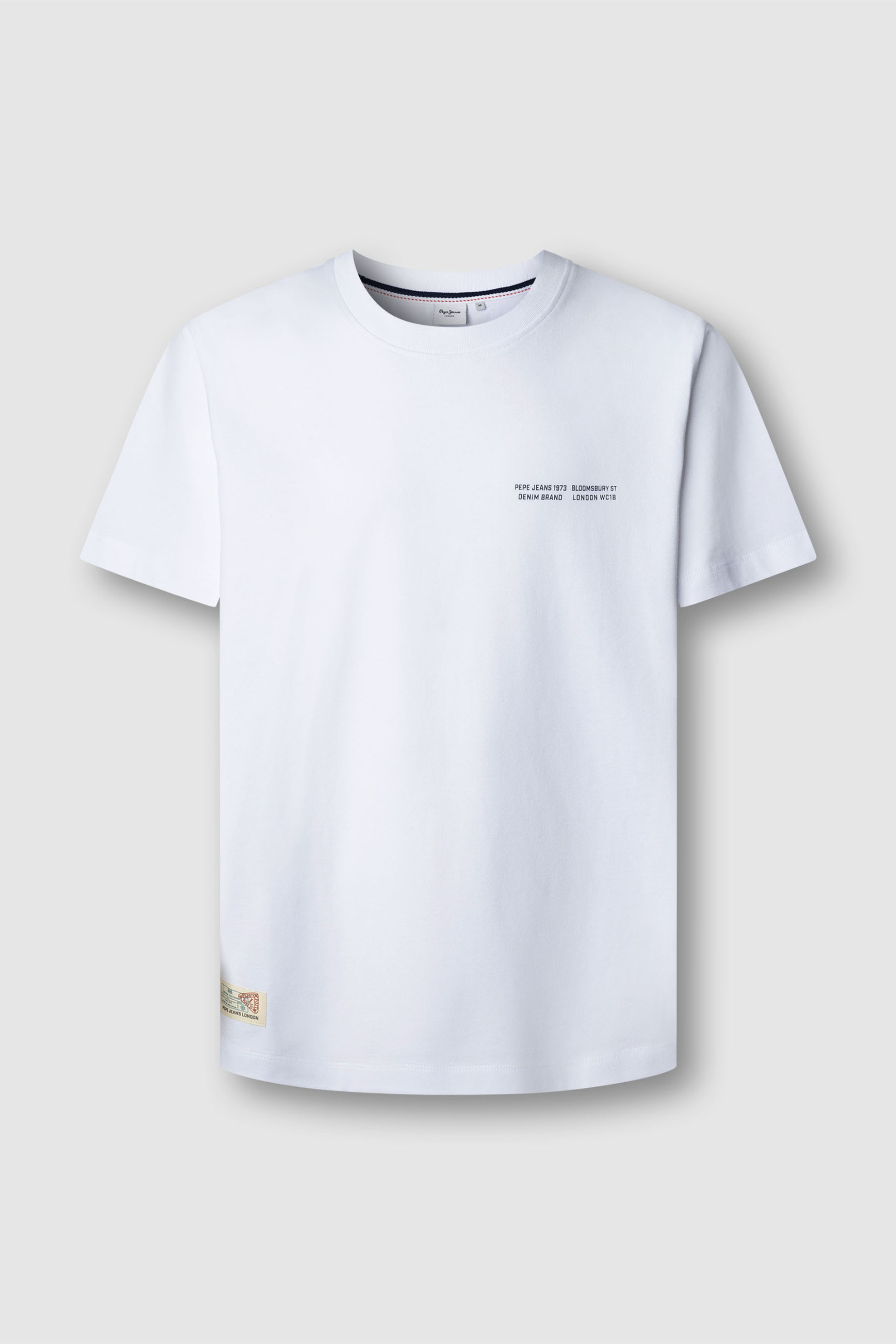 Pepe Jeans ανδρικό T-shirt μονόχρωμο με logo print "Sean" - PM5010294 Λευκό