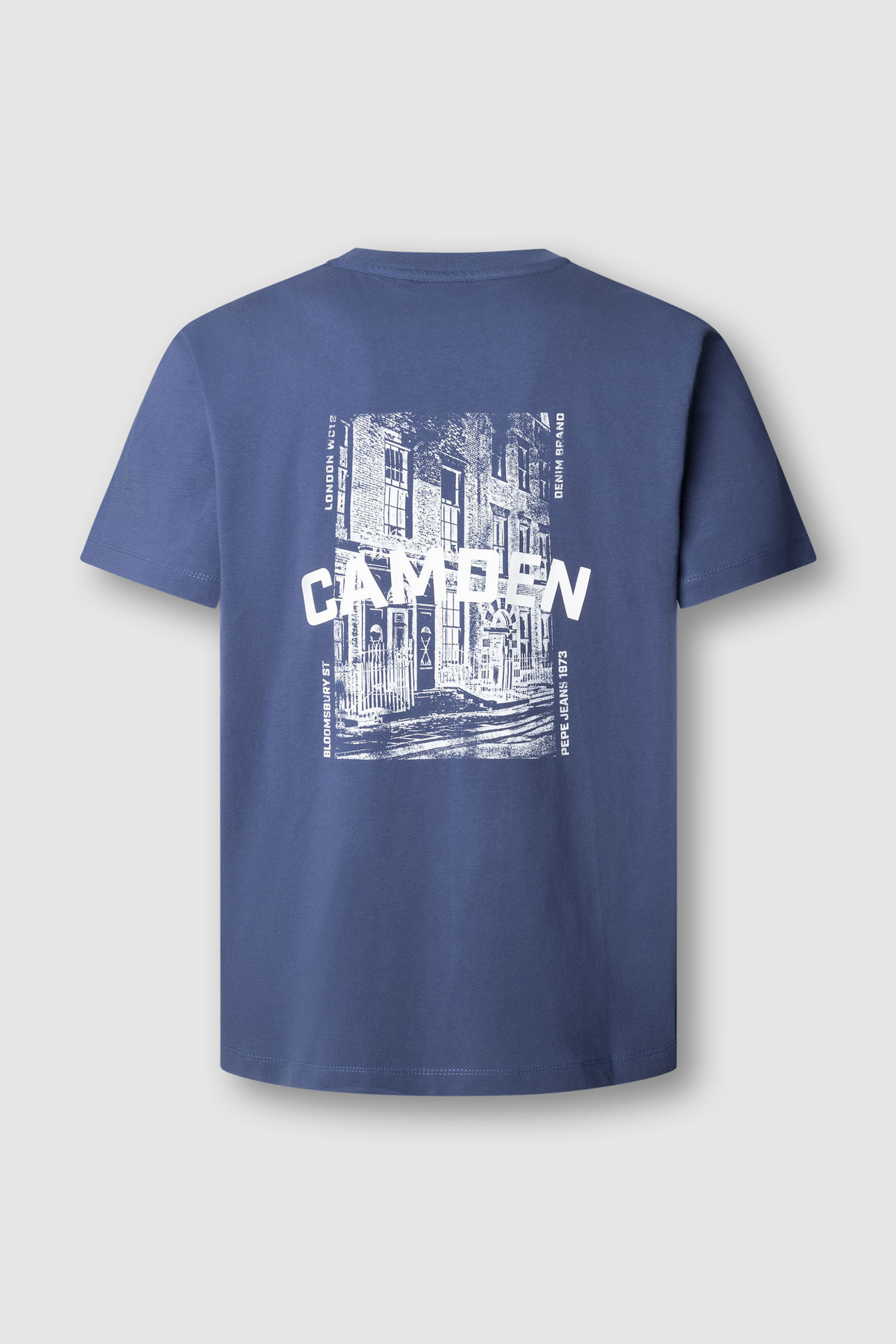 Pepe Jeans Ανδρικό T-Shirt Μονόχρωμο με Logo Print Sean - Pm5010294 Μπλε
