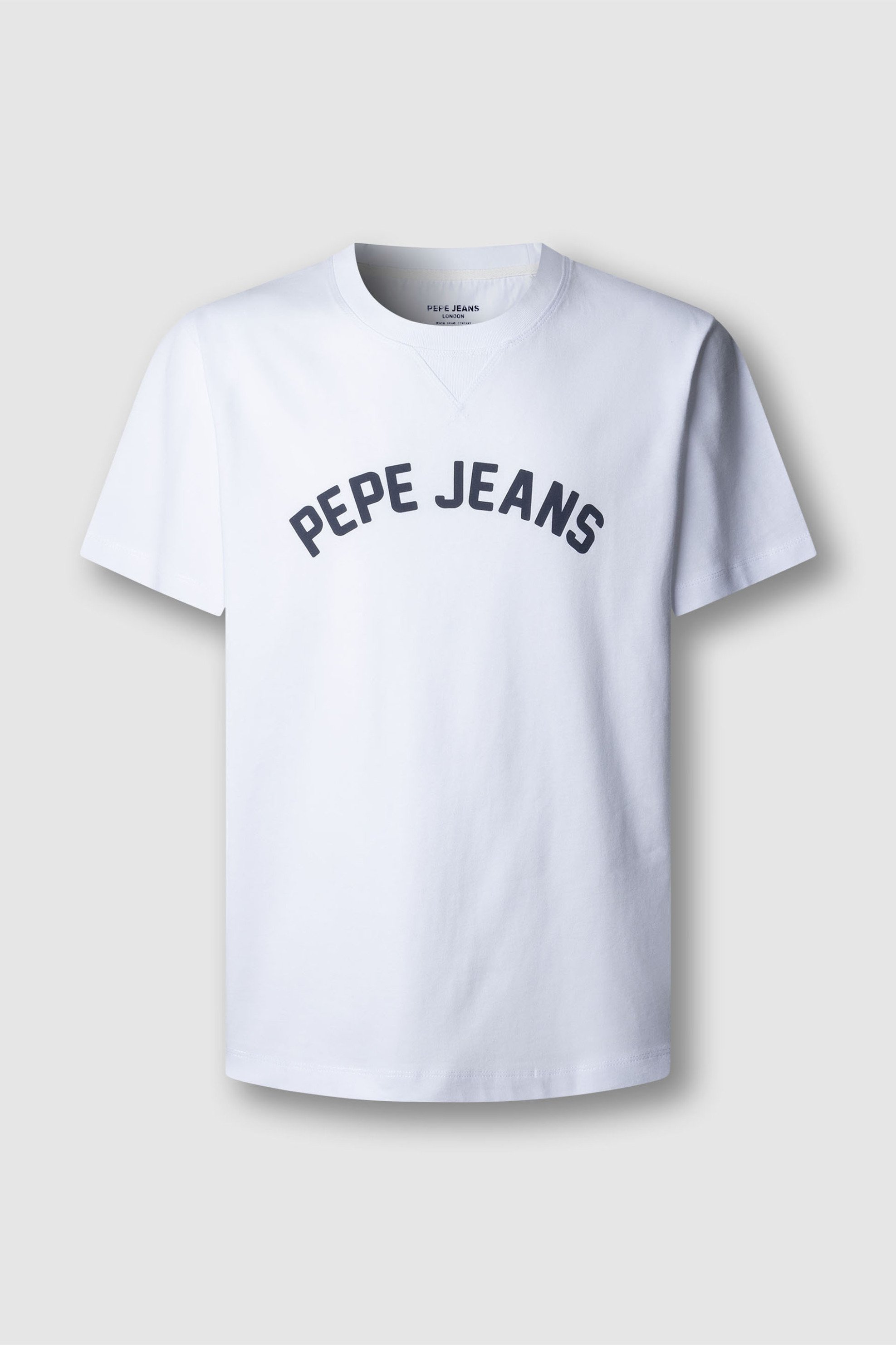 Pepe Jeans ανδρικό T-shirt μονόχρωμο με logo print "Gio" - PM5010295 Λευκό