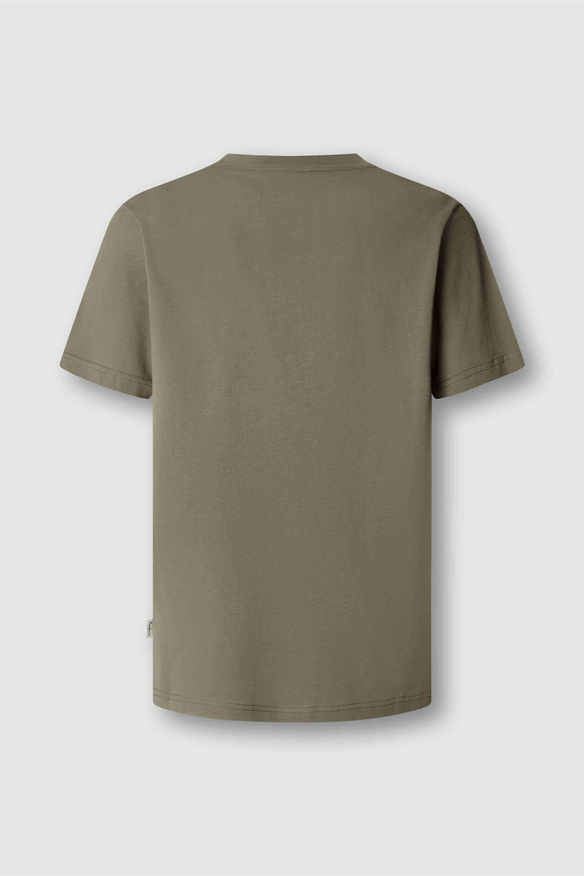 Pepe Jeans Ανδρικό T-Shirt Μονόχρωμο με Logo Print Graham - Pm5010363 Λαδί