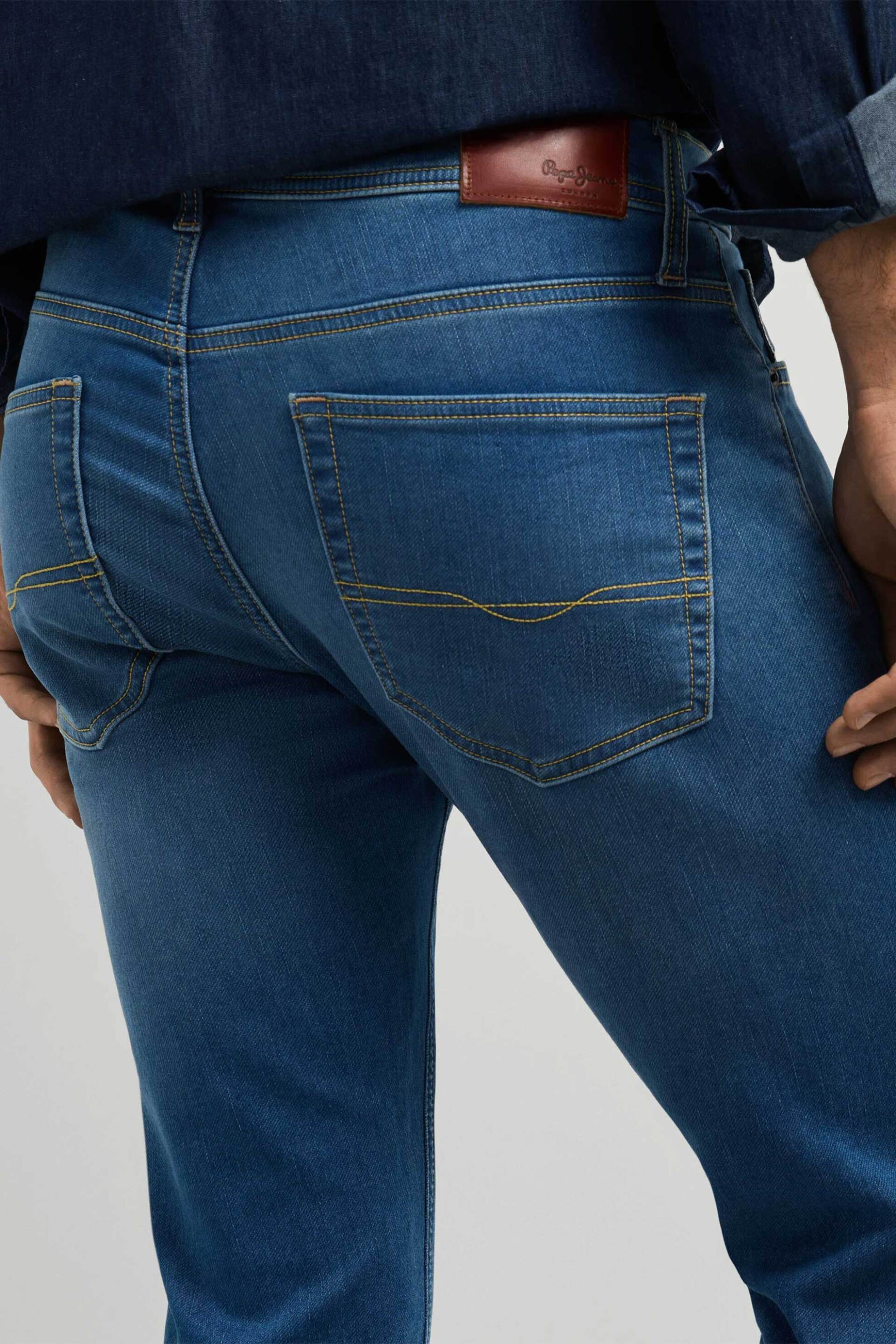 Pepe Jeans Ανδρικό Τζιν Παντελόνι Πεντάτσεπο Slim Fit Track - Pm2073894Ag0 Denim Blue