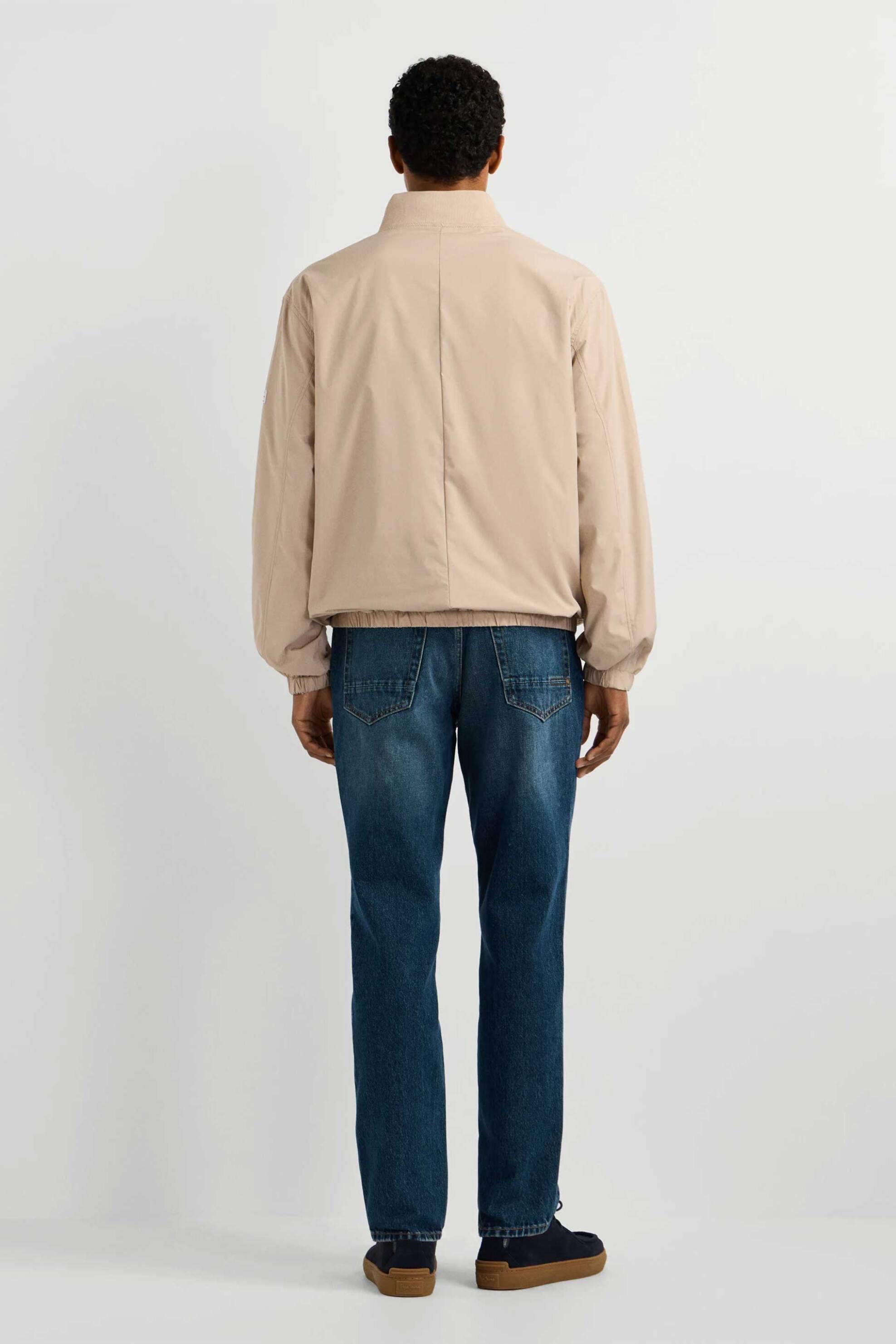 Pepe Jeans Ανδρικό Bomber Jacket με Ψηλό Λαιμό Και Logo Patch Regular Fit Belvedere - Pm4027313 Μπεζ