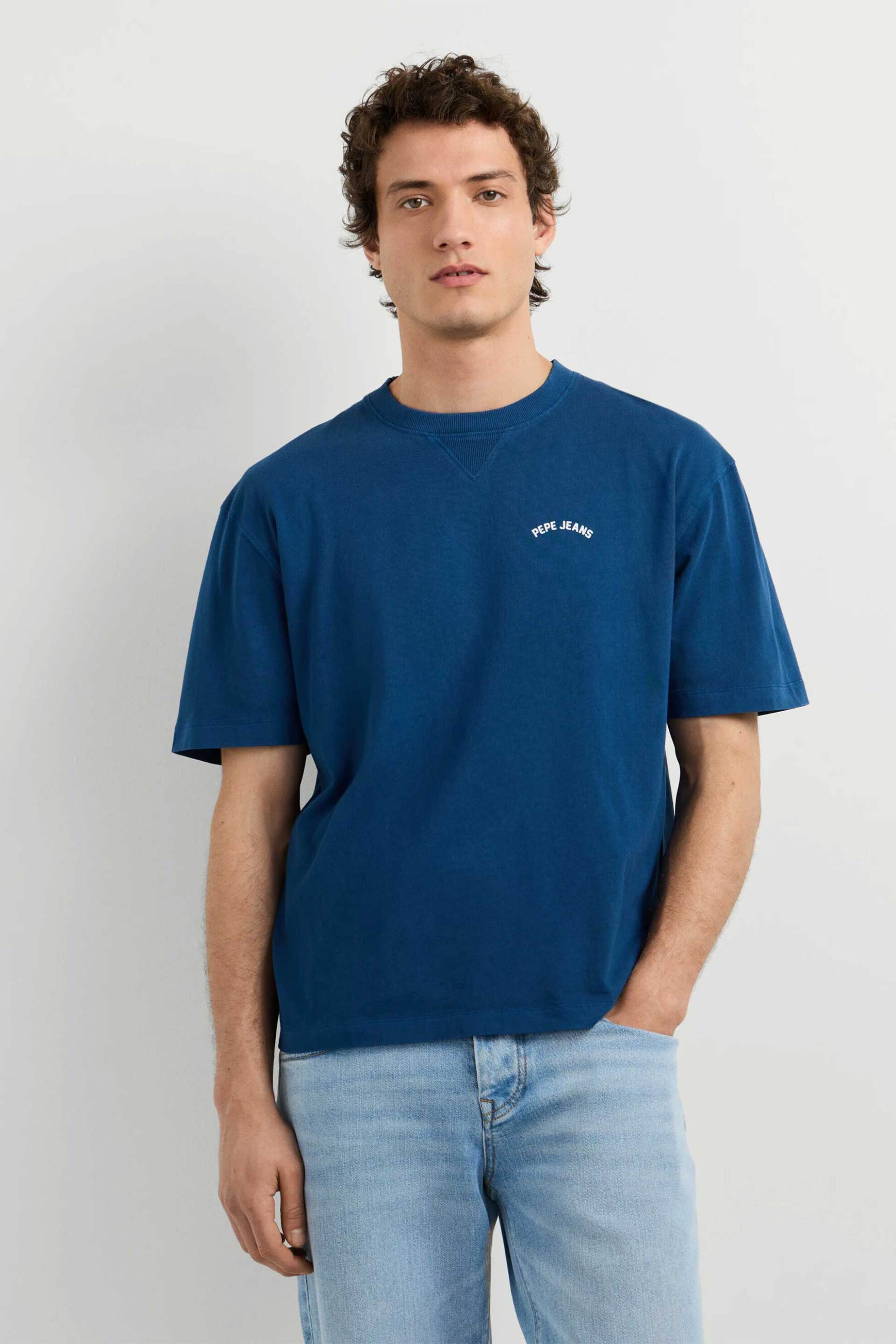 Pepe Jeans ανδρικό T-shirt με logo print Casual Fit "John" - PM5010404 Μπλε