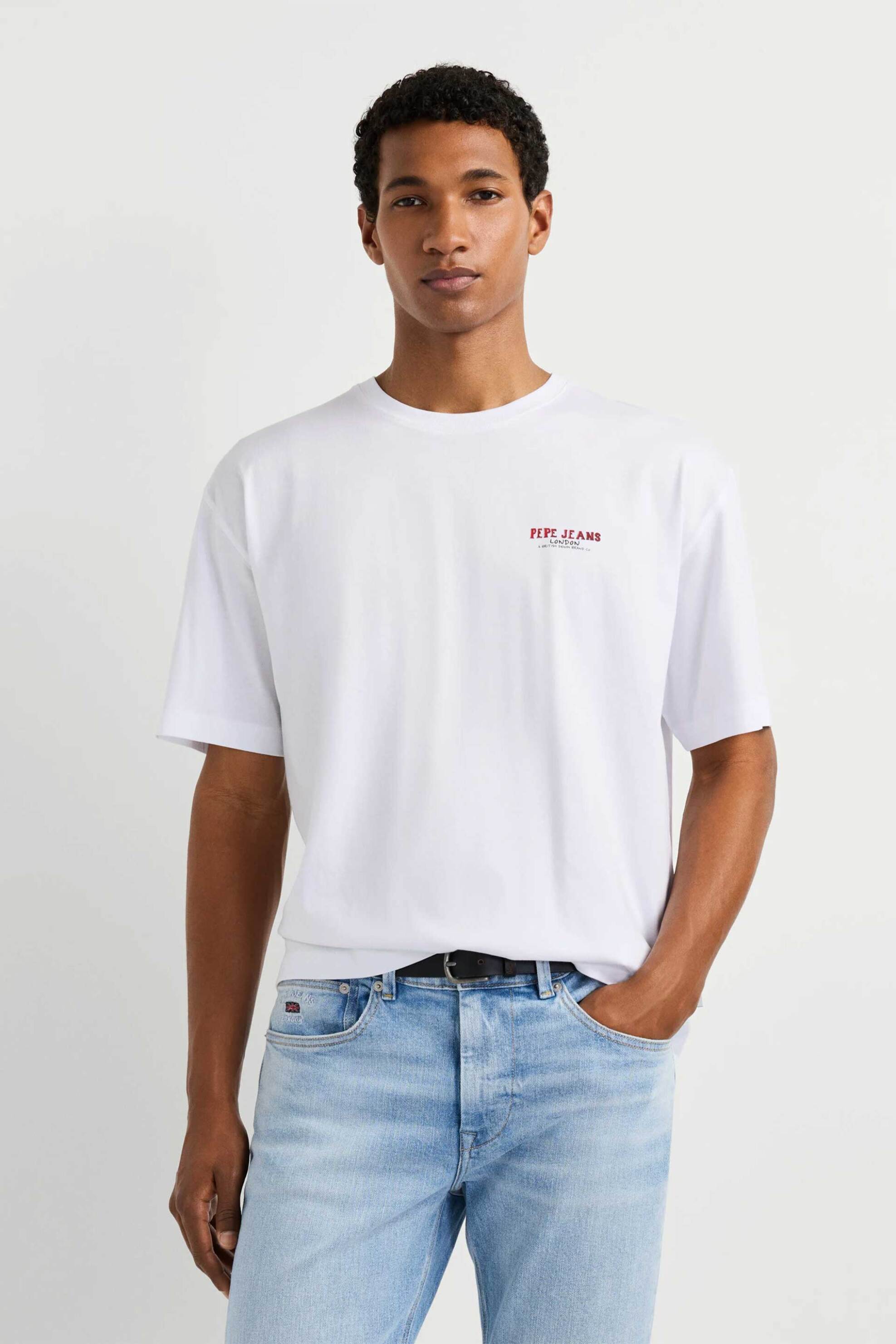 Pepe Jeans ανδρικό T-shirt με print Casual Fit "Chelsea" - PM5010407 Λευκό
