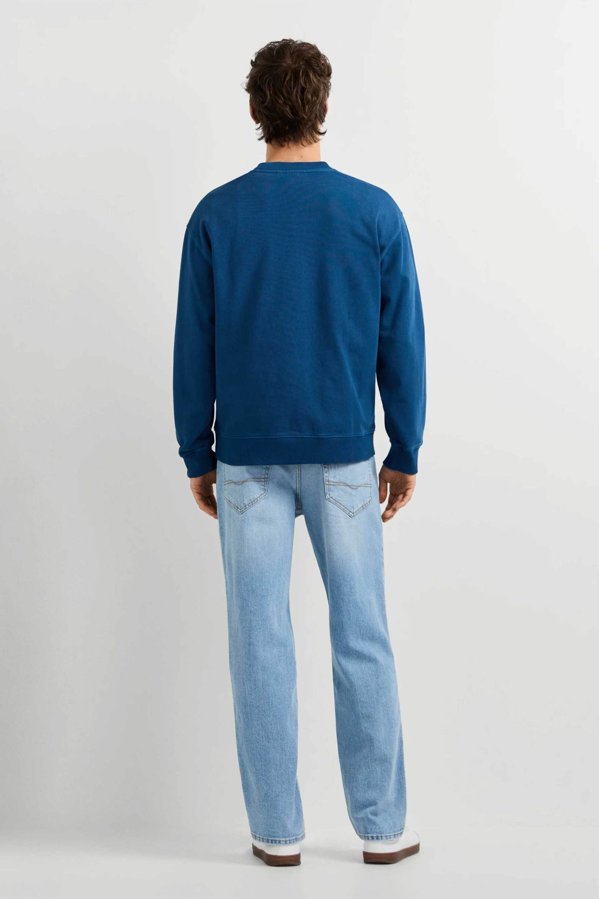 Pepe Jeans Ανδρική Μπλούζα Φούτερ με Λογότυπο Casual Fit John - Pm5800176 Μπλε