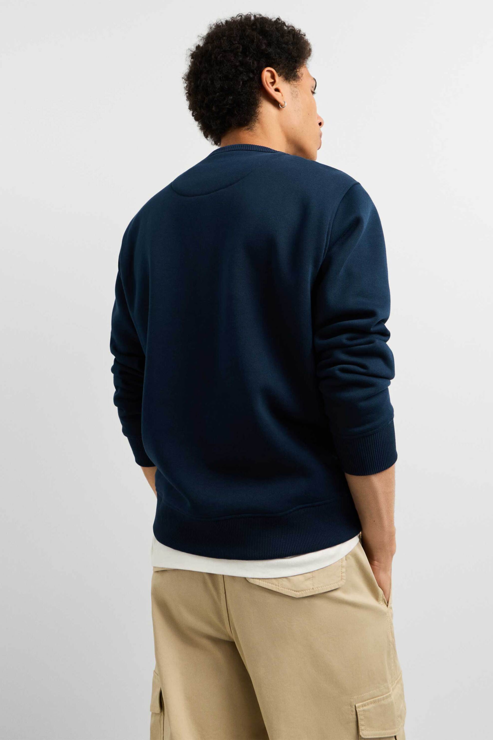 Pepe Jeans Ανδρική Μπλούζα Φούτερ με Λογότυπο Regular Fit Jefferson - Pm5800250 Μπλε Σκούρο