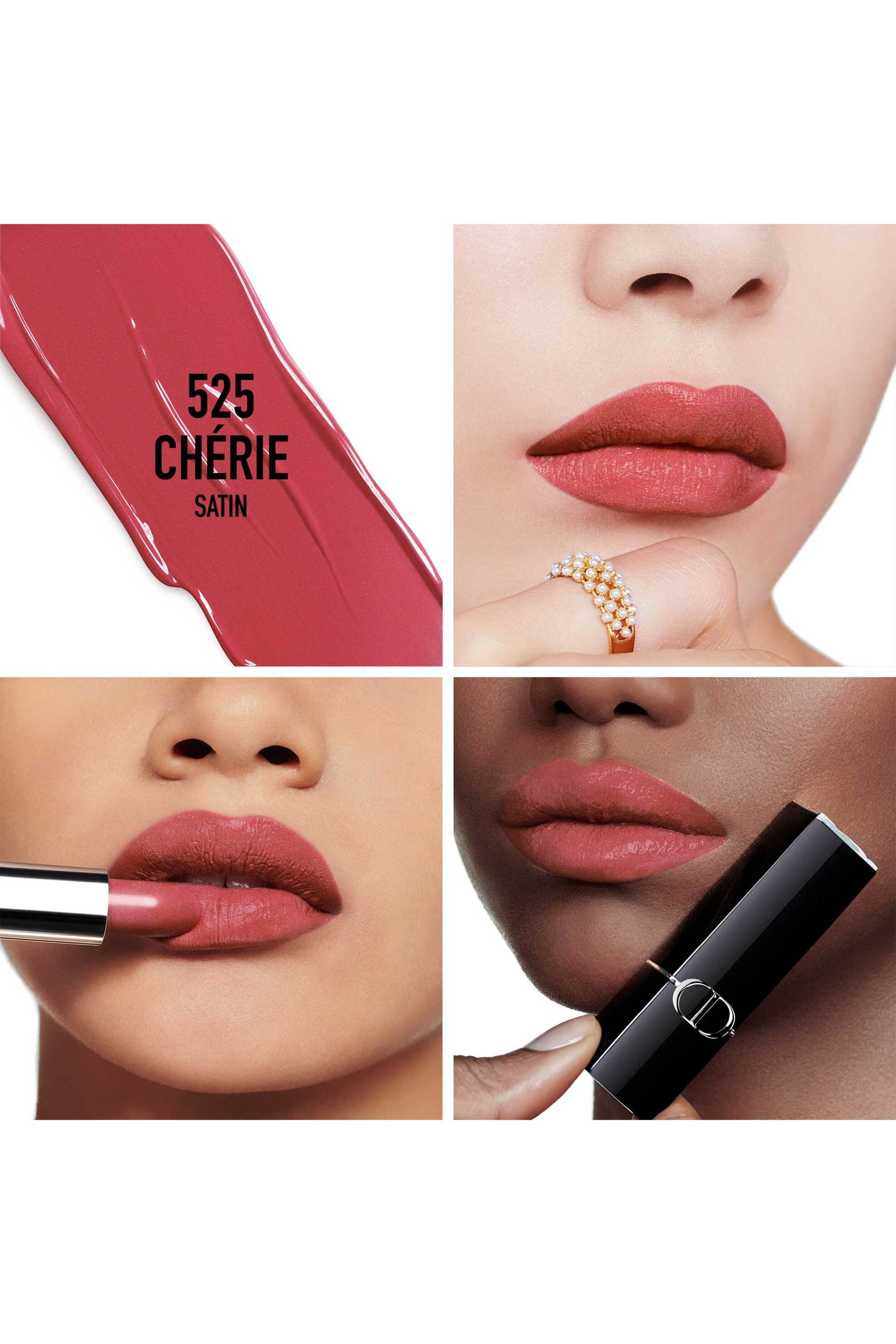 Dior Rouge Dior Lipstick - Comfort and Long Wear - Hydrating Floral Lip Care 525 Chérie Satiny Finish φωτογραφία