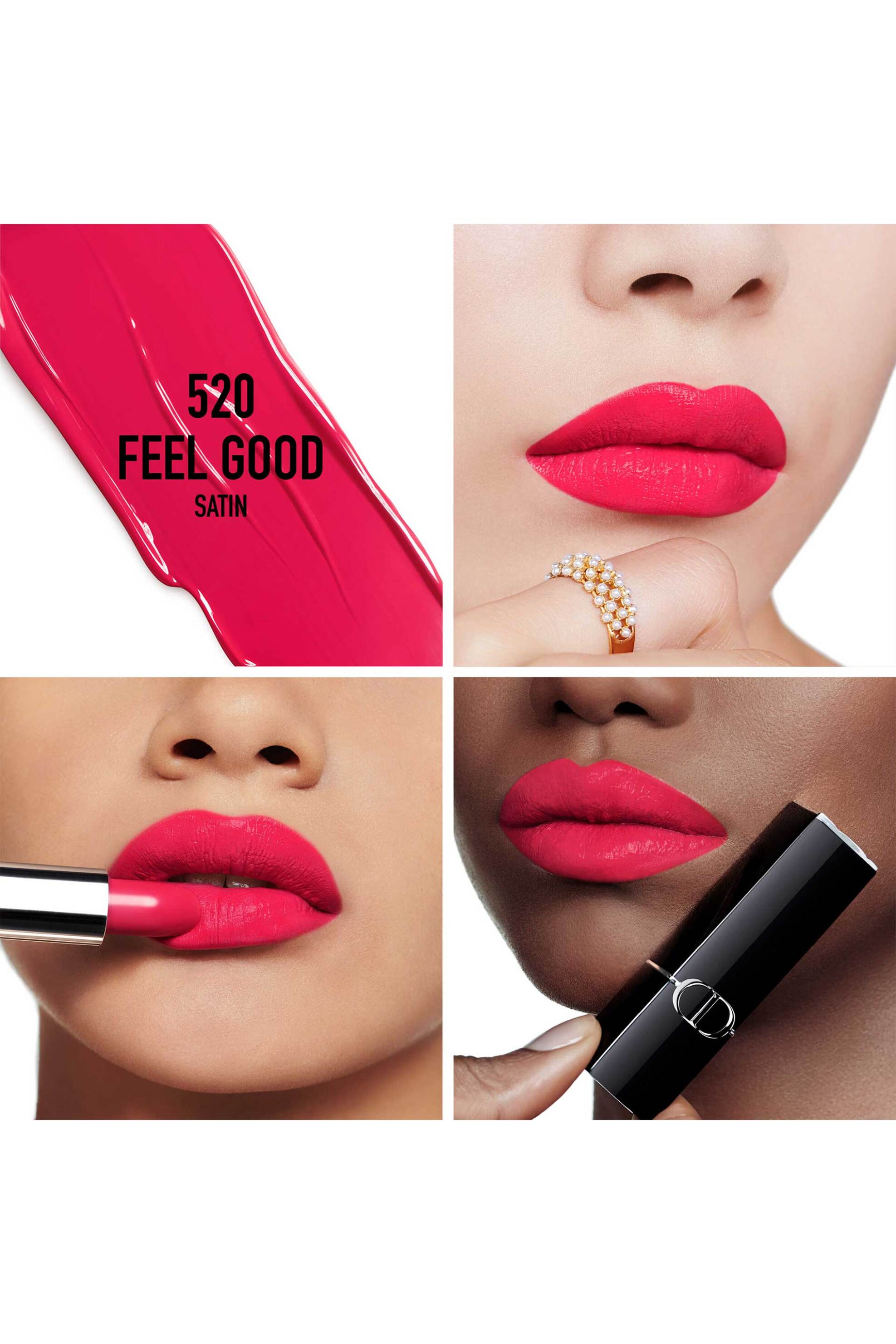Dior Rouge Dior Lipstick - Comfort and Long Wear - Hydrating Floral Lip Care 520 Feel Good Satiny Finish φωτογραφία