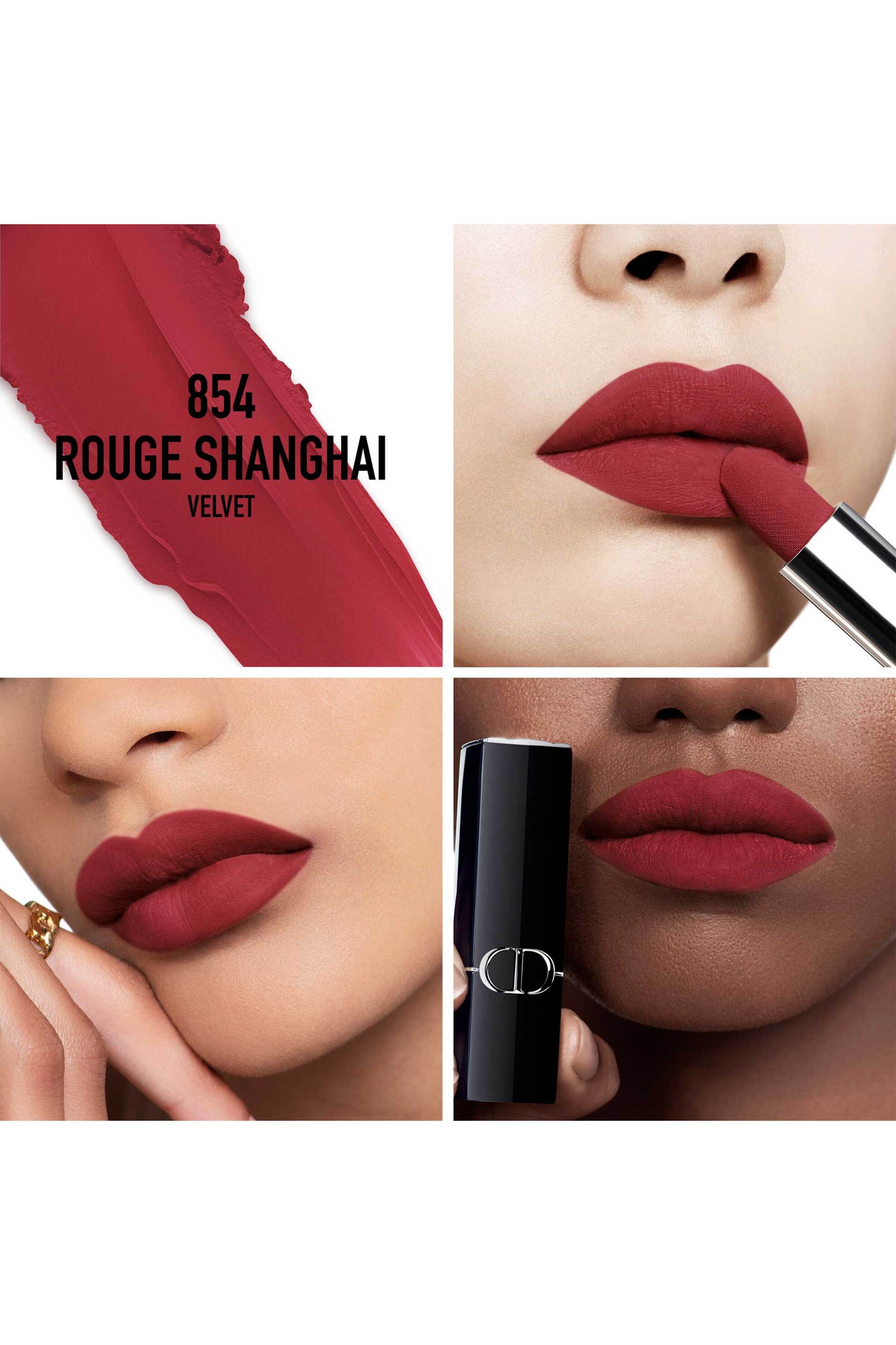 Dior Rouge Dior Lipstick - Comfort and Long Wear - Hydrating Floral Lip Care 854 Rouge Shanghai Velvet Finish φωτογραφία