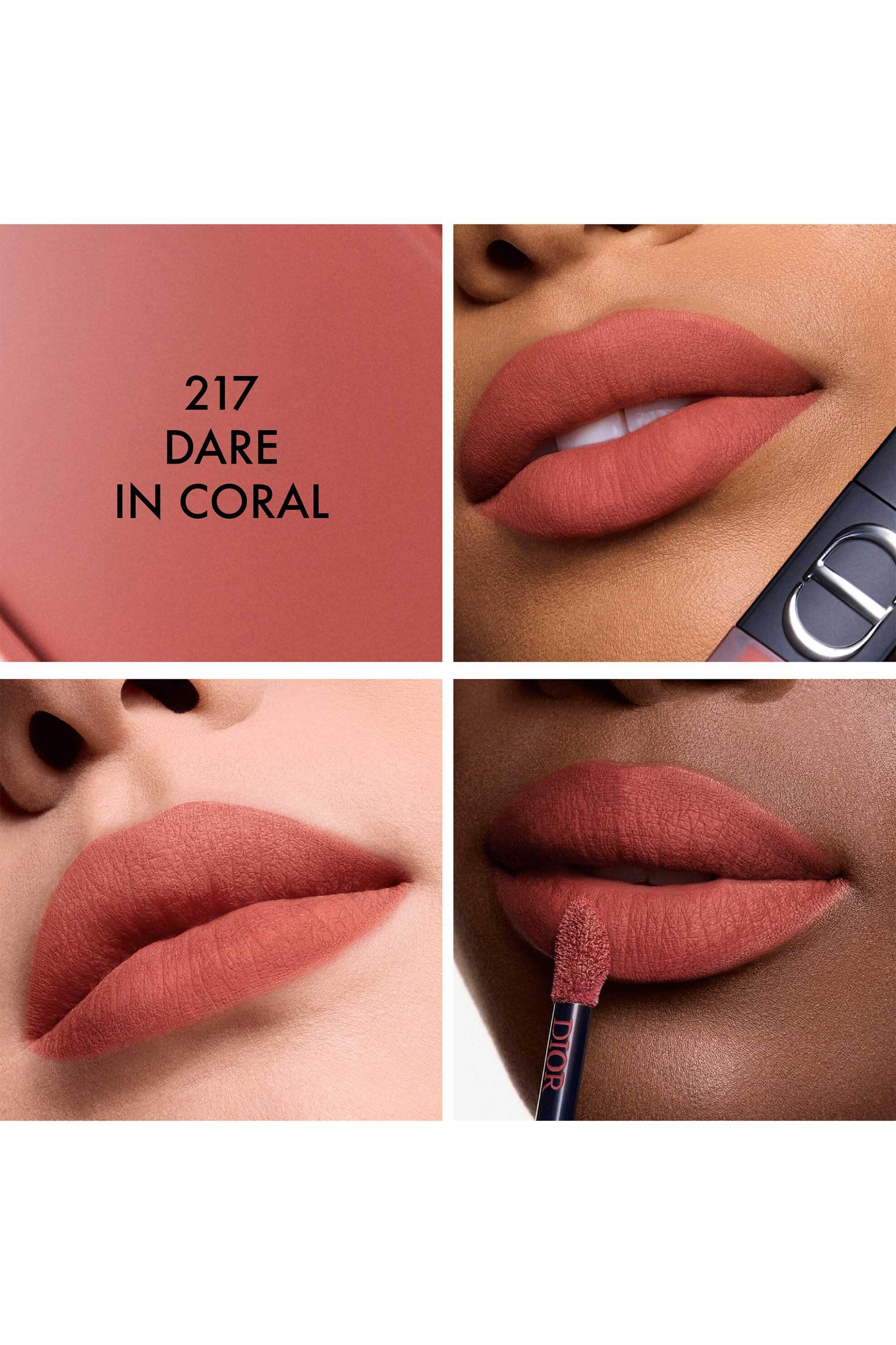 Dior Rouge On Stage Ink Blur Matte No Transfer Liquid Lipstick - Blurring Finish 6 ML E000001640 217 Dare In Coral