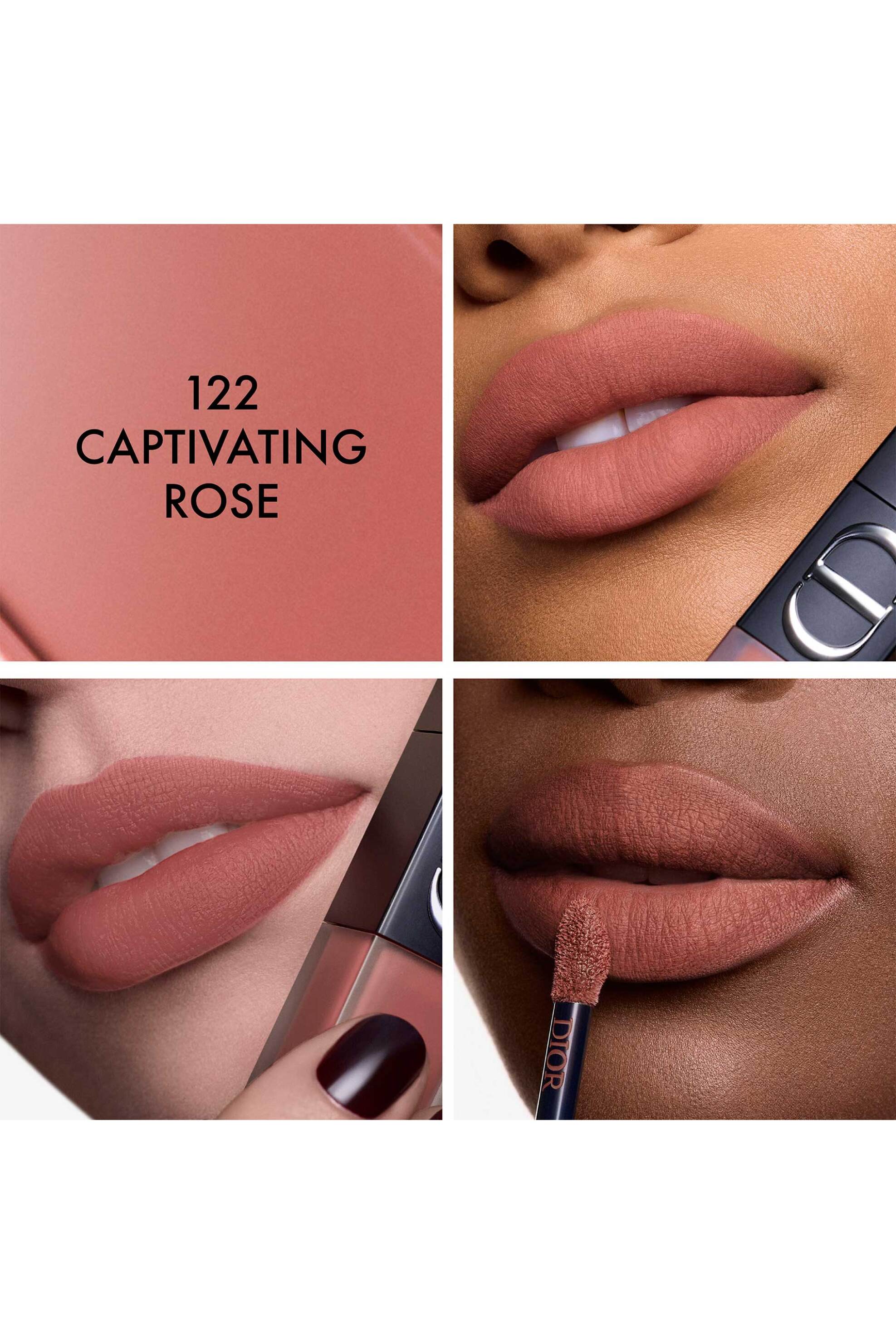 Dior Rouge On Stage Ink Blur Matte No Transfer Liquid Lipstick - Blurring Finish 6 ML E000001640 122 Captivating Rose