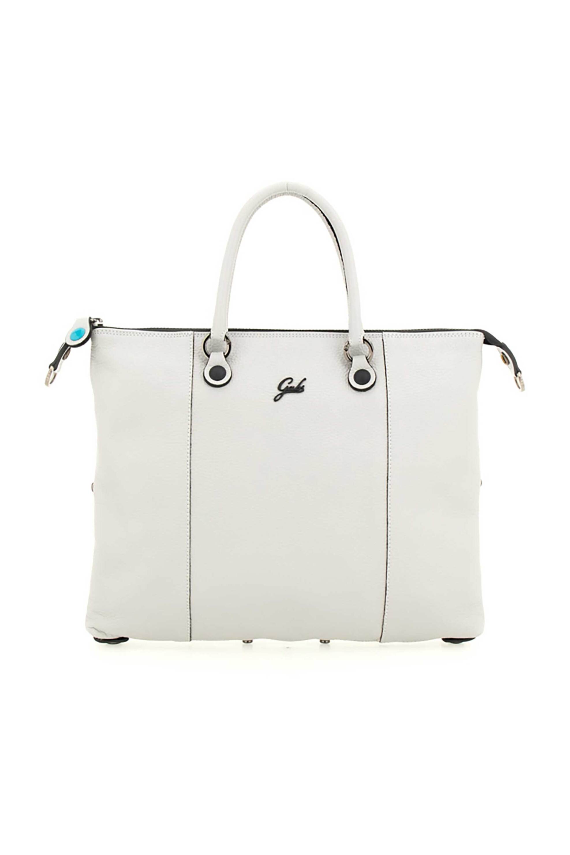 GABS Gabs γυναικεία δερμάτινη πολυμορφική τσάντα shopper μονόχρωμη με μεταλλικό λογότυπο "G3 Plus Size M" - G000033T2X2428 Εκρού