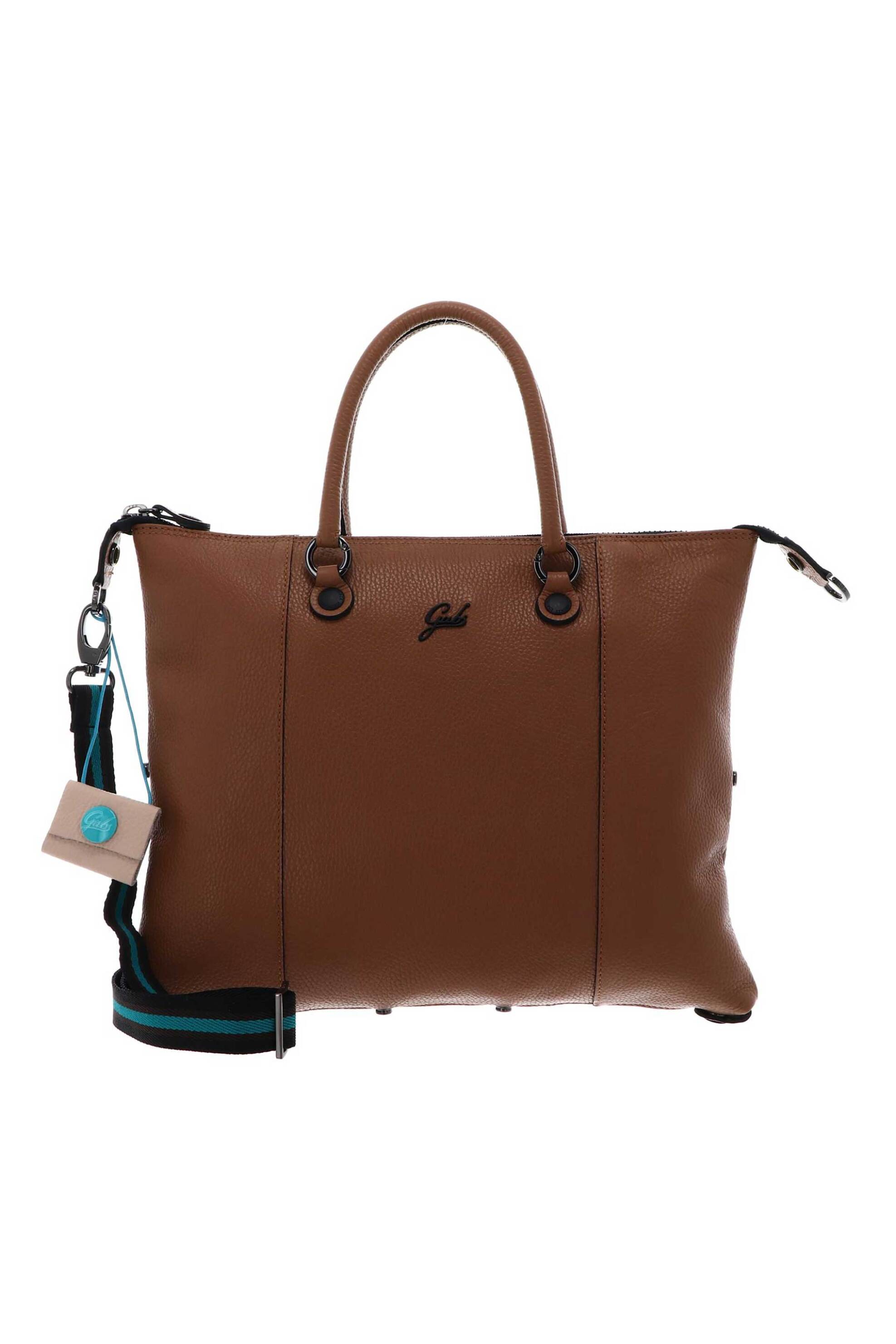 GABS Gabs γυναικεία δερμάτινη πολυμορφική τσάντα shopper μονόχρωμη με μεταλλικό λογότυπο "G3 Plus Size M" - G000033T2X2428 Καμηλό
