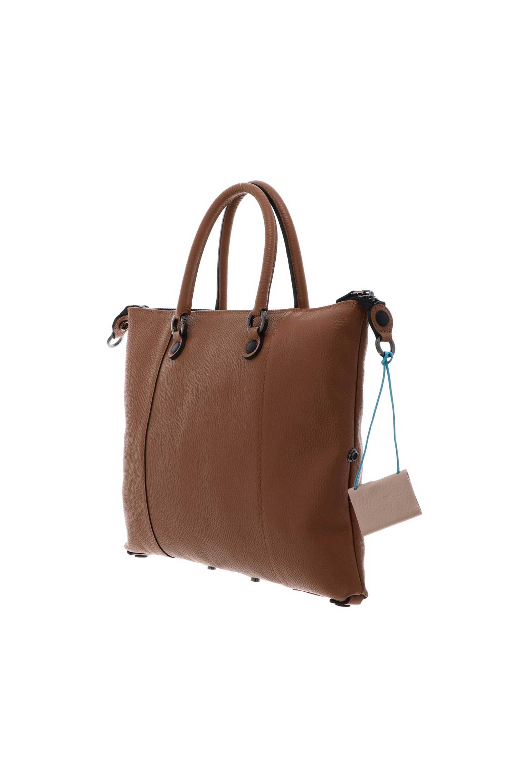 GABS Gabs γυναικεία δερμάτινη πολυμορφική τσάντα shopper μονόχρωμη με μεταλλικό λογότυπο "G3 Plus Size M" - G000033T2X2428 Καμηλό - 3