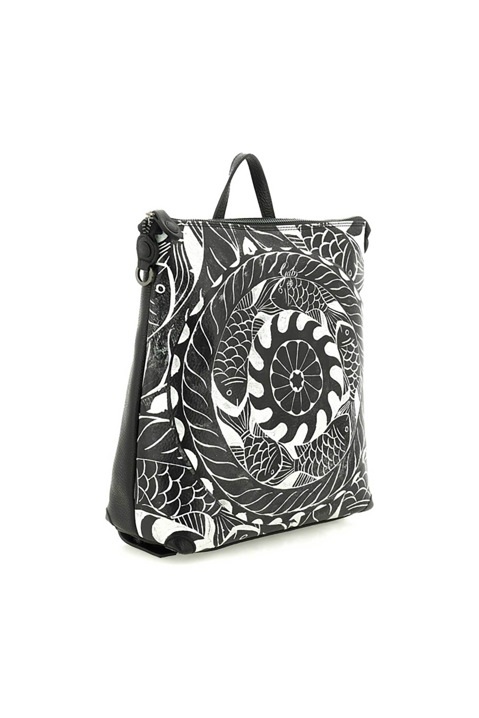 GABS Gabs γυναικείο δερμάτινο backpack με all-over print "Lolita M" - G007070T2X2361 Ασπρόμαυρο - 2
