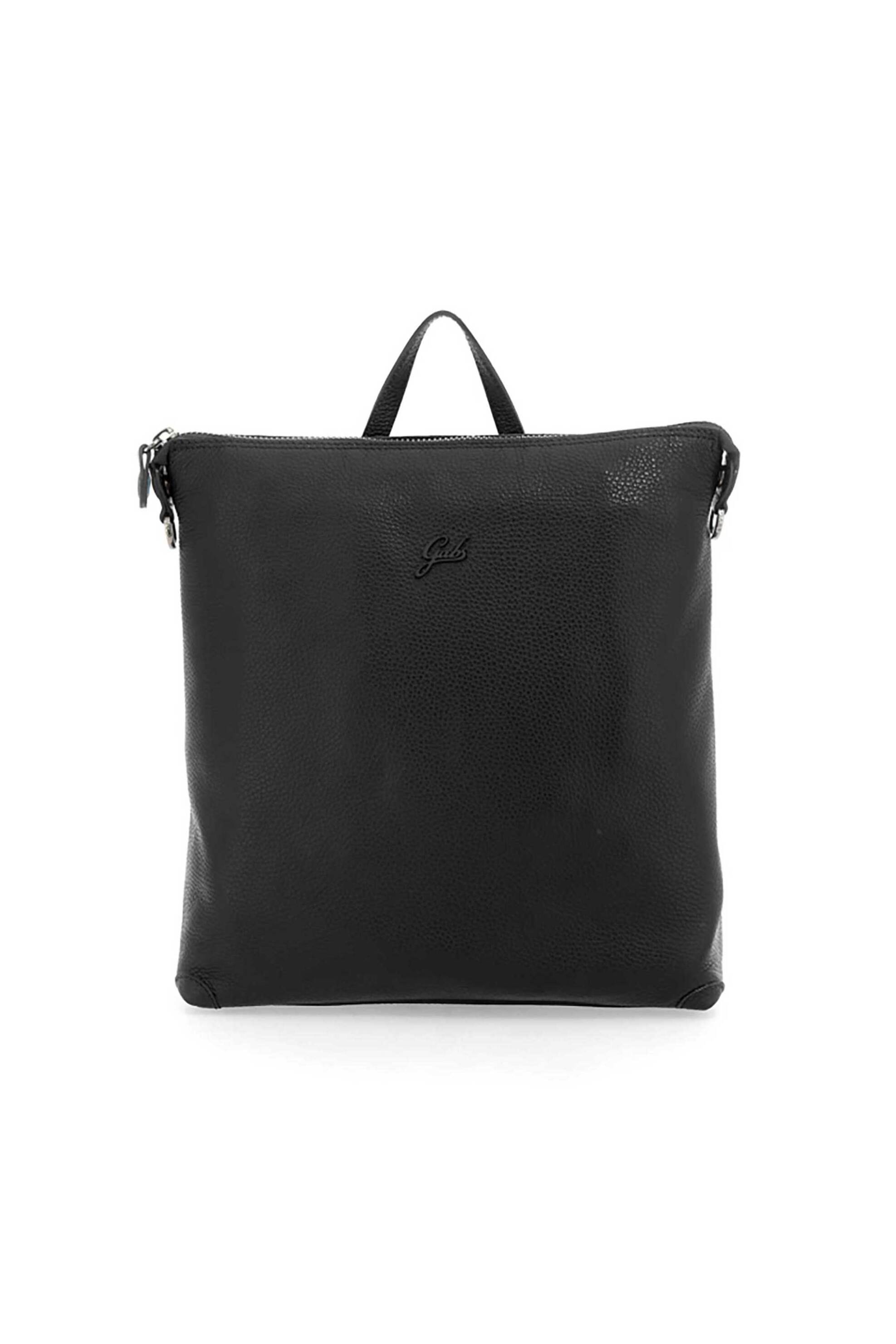 GABS Gabs γυναικείο δερμάτινο backpack μονόχρωμο με μεταλλικό λογότυπο "Lolita M" - G007070T2X2428 Μαύρο Γυαλιστερό