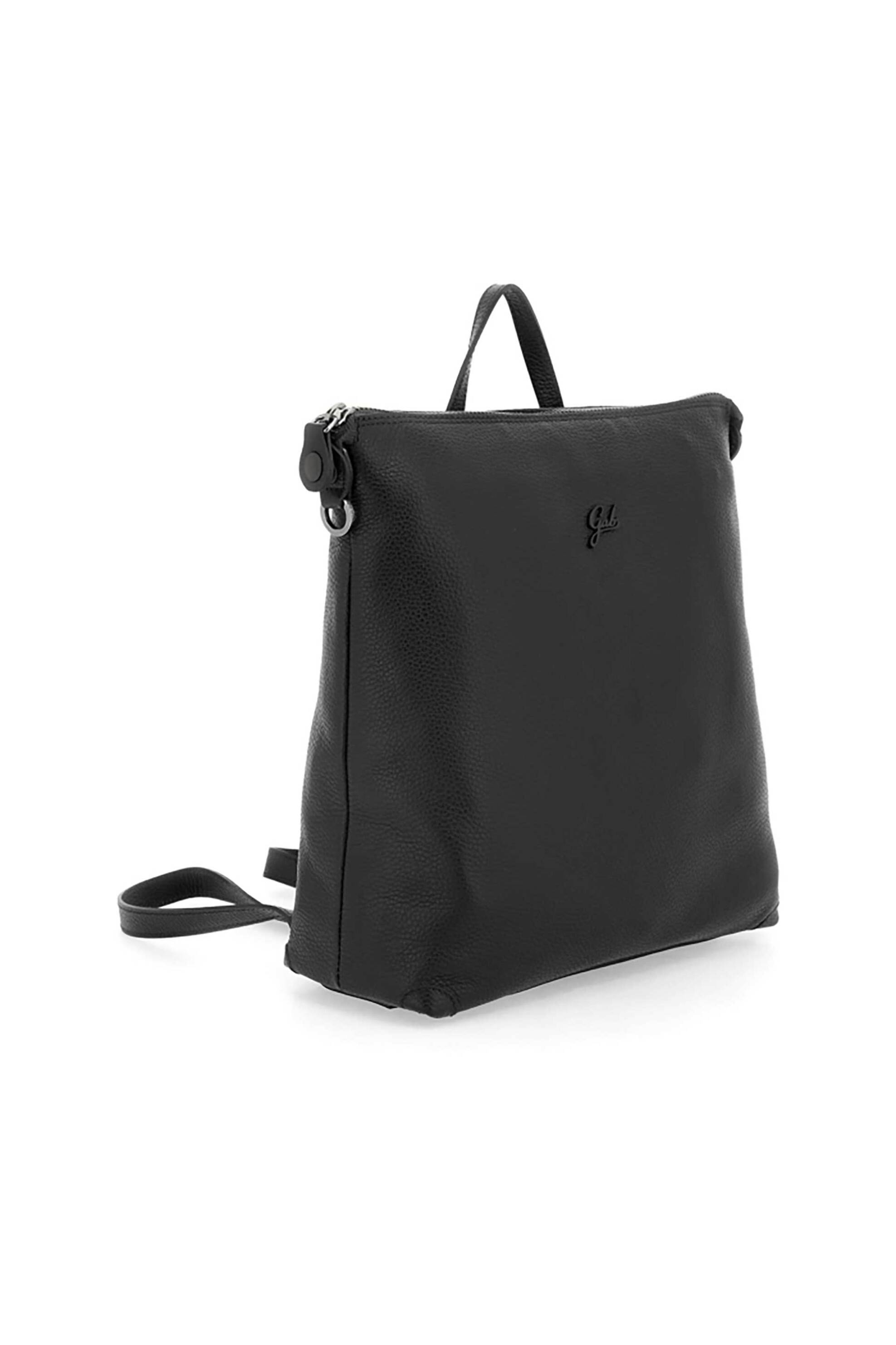 Gabs γυναικείο δερμάτινο backpack μονόχρωμο με μεταλλικό λογότυπο 