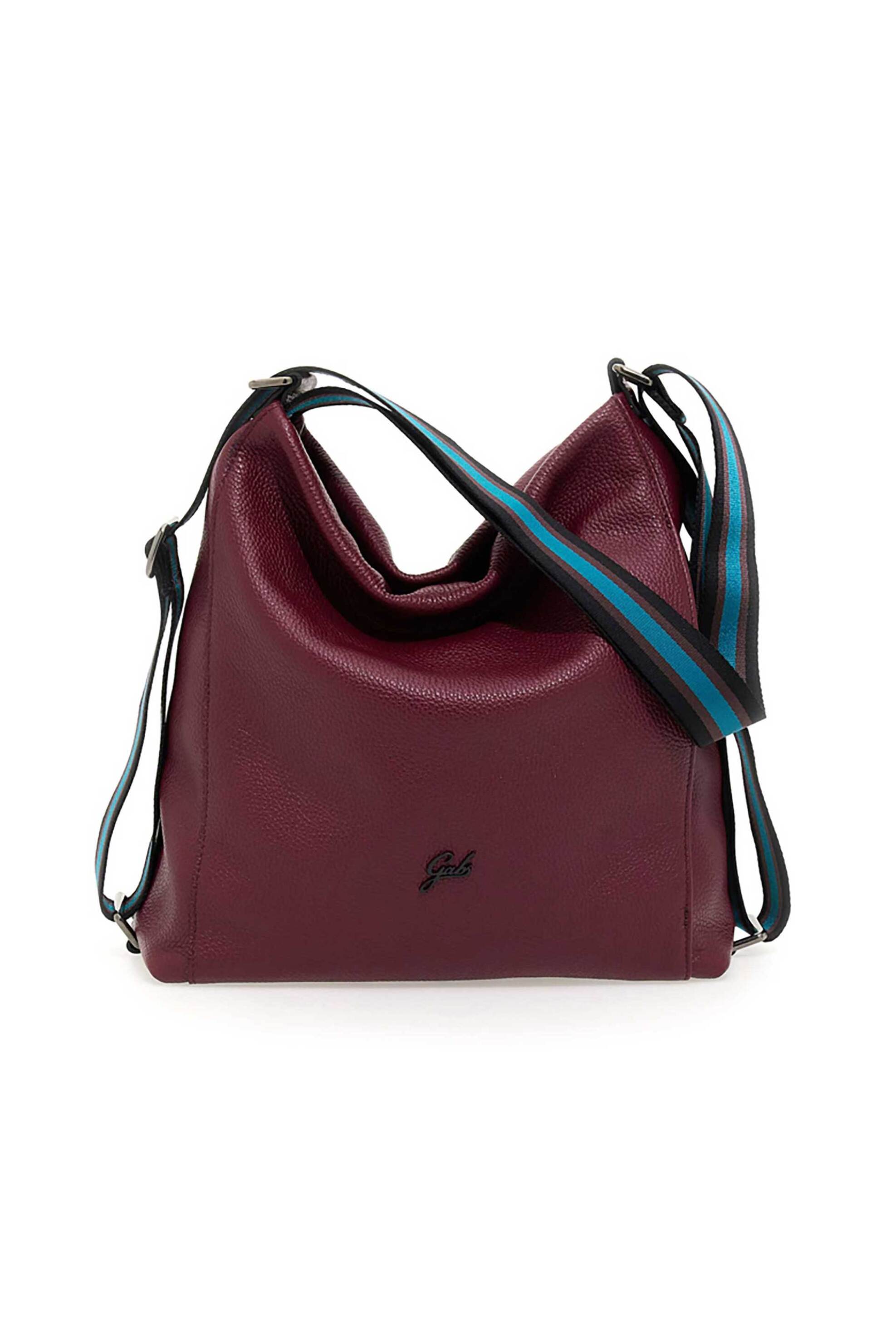 Gabs γυναικεία δερμάτινη τσάντα ώμου μονόχρωμη με μεταλλικό λογότυπο "Aissa TG"