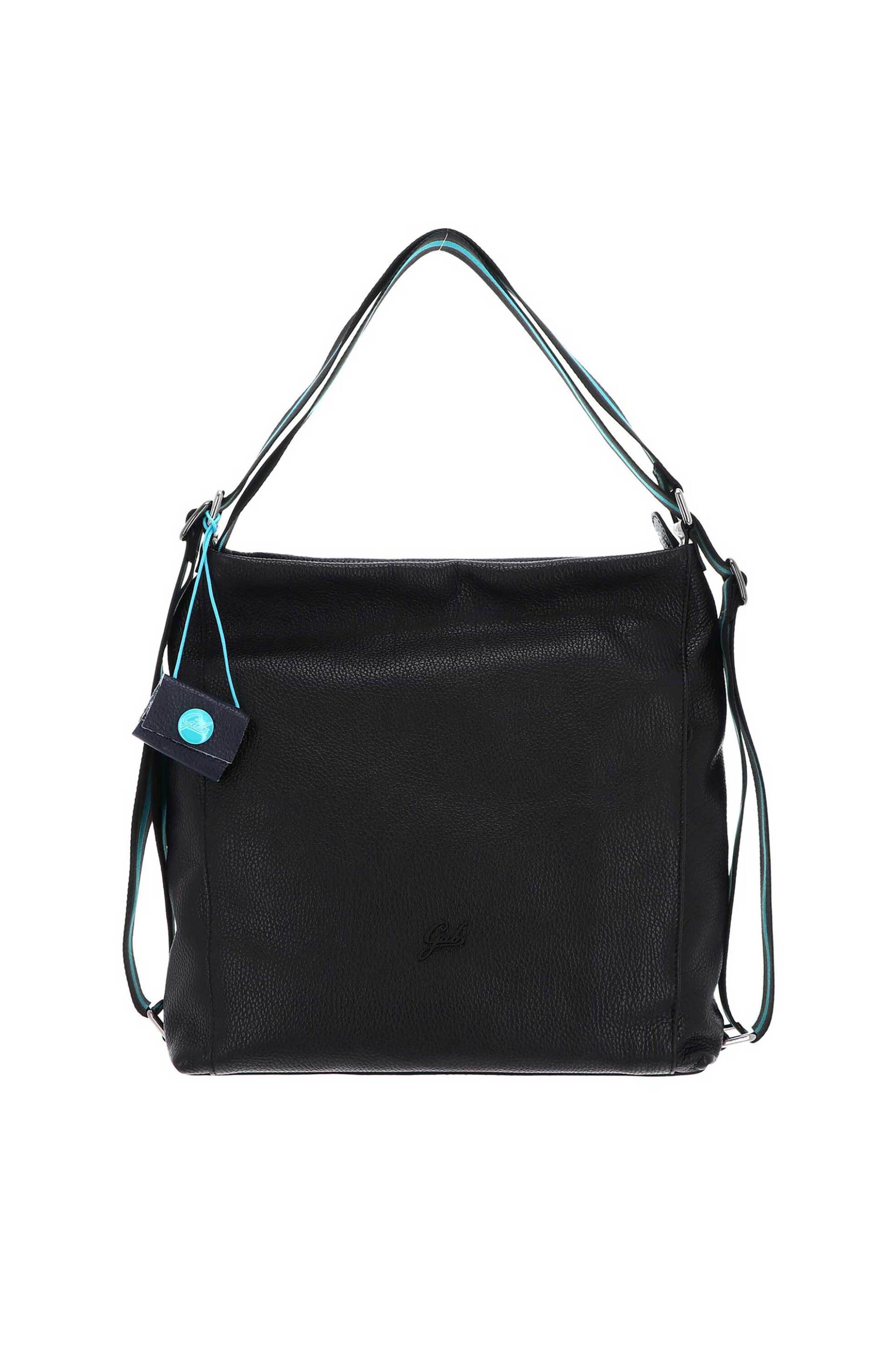 Gabs γυναικεία δερμάτινη τσάντα ώμου μονόχρωμη με μεταλλικό λογότυπο "Aissa TG" - G009590T3X2428 Μαύρο