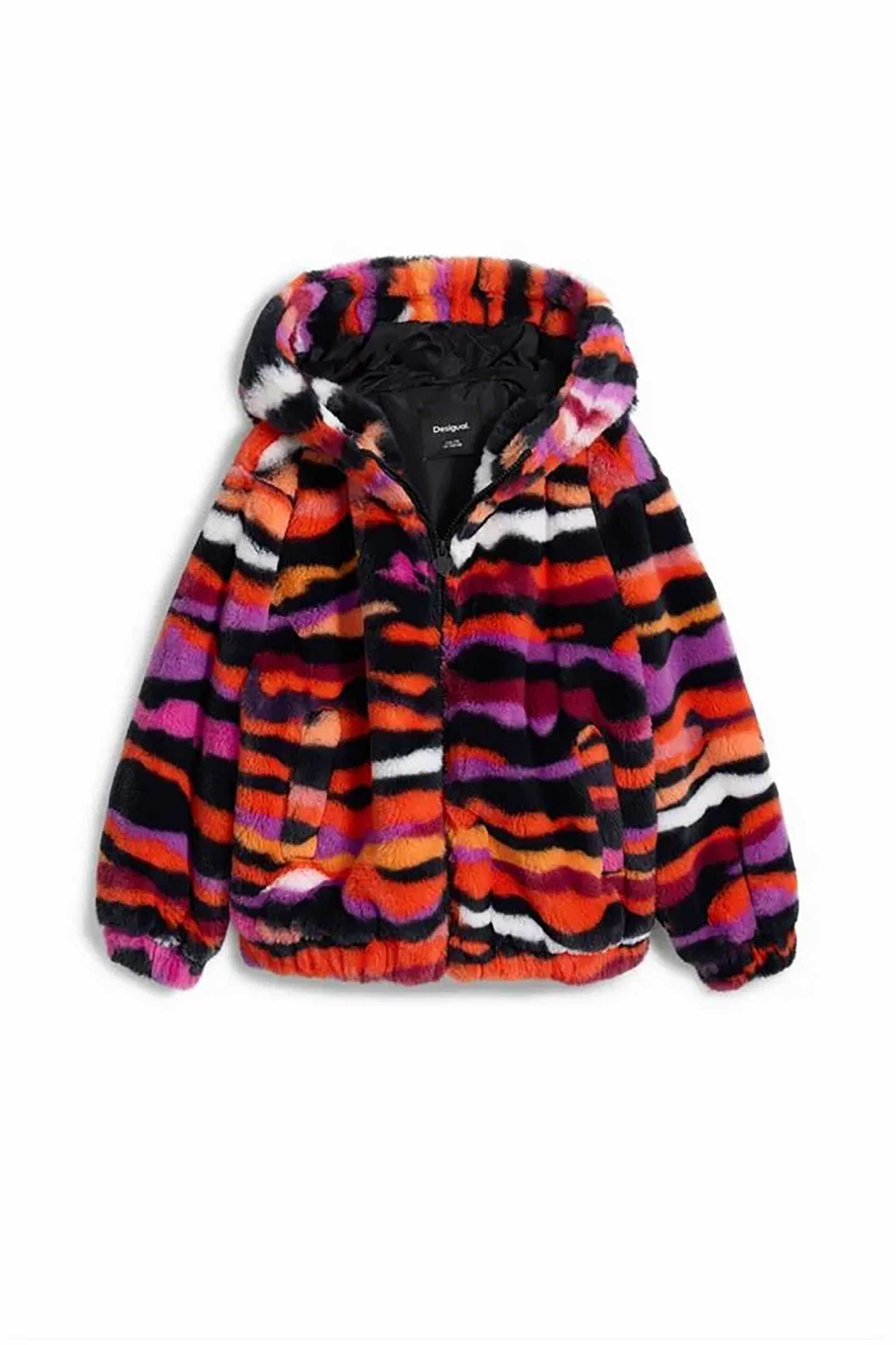 Desigual παιδικό jacket με faux γούνα και animal print - 24WGEW09 Ροζ φωτογραφία
