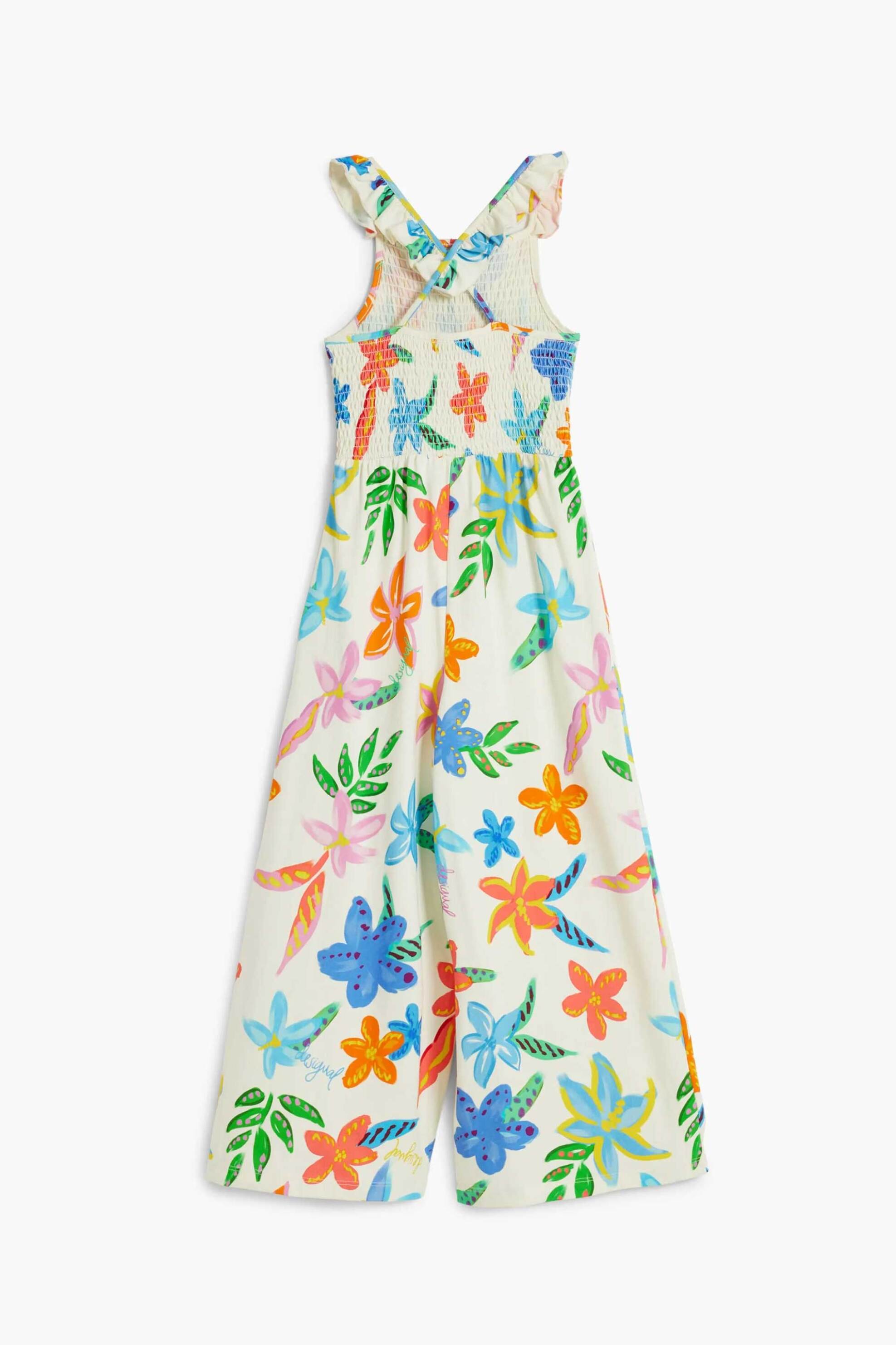 Desigual παιδική αμάνικη ολόσωμη φόρμα με floral print - 25SGPK02 Λευκό φωτογραφία