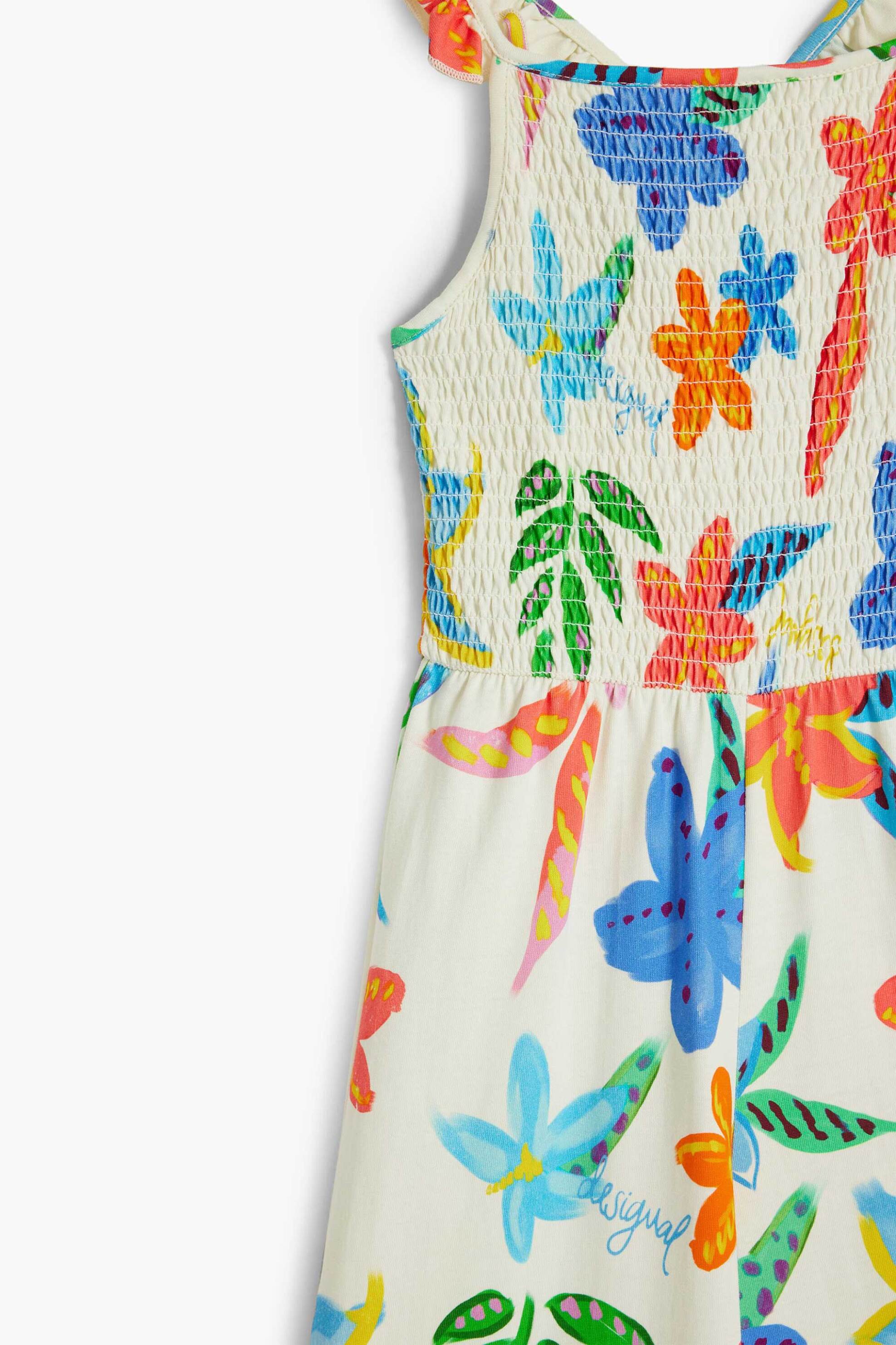 Desigual Παιδική Αμάνικη Ολόσωμη Φόρμα με Floral Print - 25Sgpk02 Λευκό