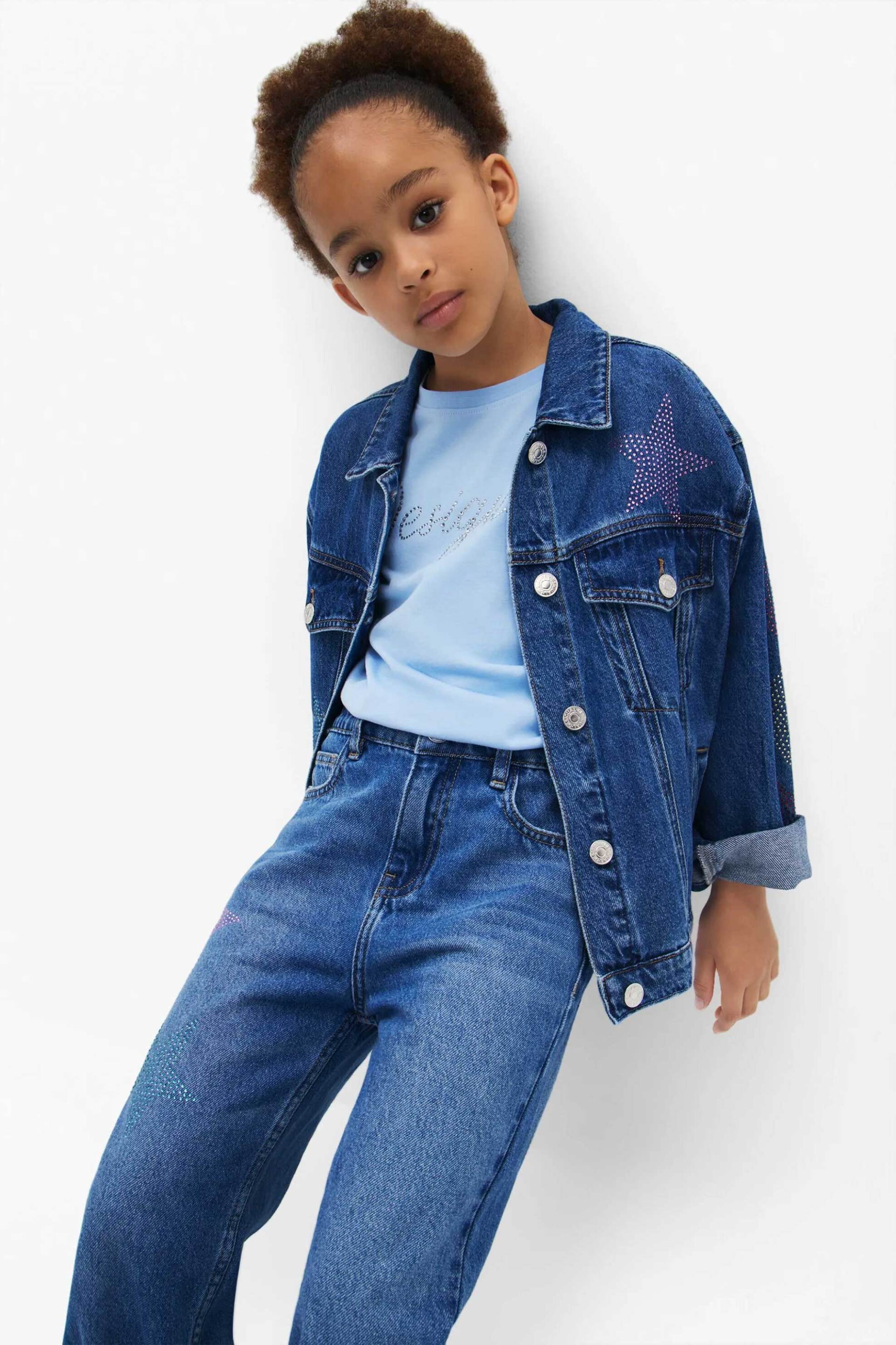 Desigual παιδικό denim jacket - 25SGED02 Denim Blue