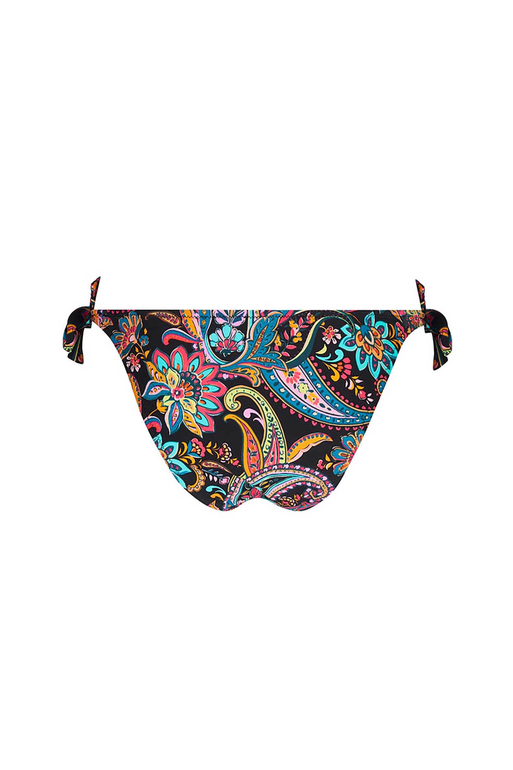 Antigel γυναικείο μαγιό μπικίνι σλιπ με floral print - EBB0178 Μαύρο φωτογραφία