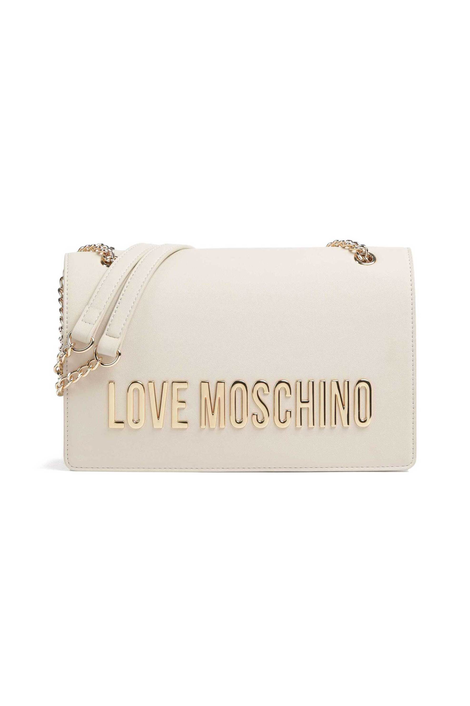 Γυναίκα > ΤΣΑΝΤΕΣ > Τσάντες Ώμου & Shopper Bags Love Moschino γυναικεία τσάντα ώμου μονόχρωμη με ανάγλυφο λογότυπο "Bold Love" - JC4192PP1IKD0 Εκρού