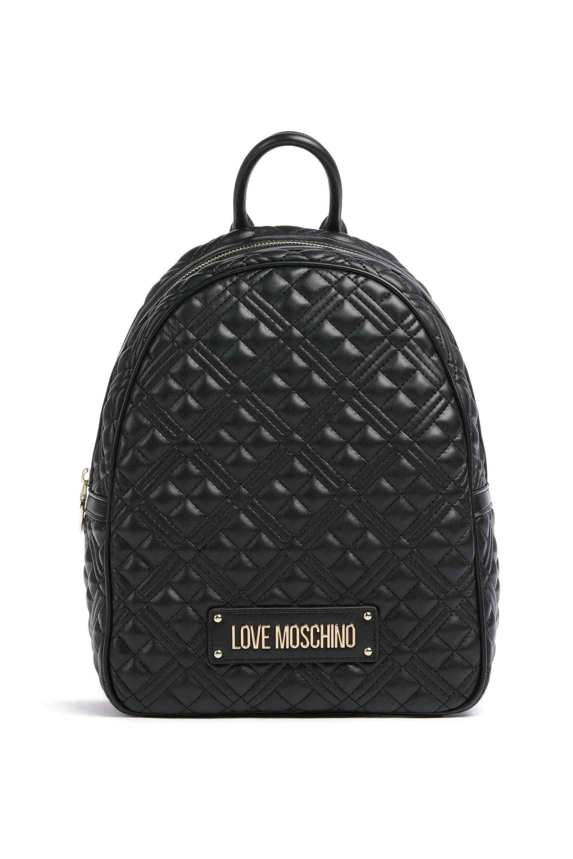 Love Moschino γυναικείο backpack μονόχρωμο με all-over ανάγλυφο pattern - JC4235PP0ILA0 Μαύρο
