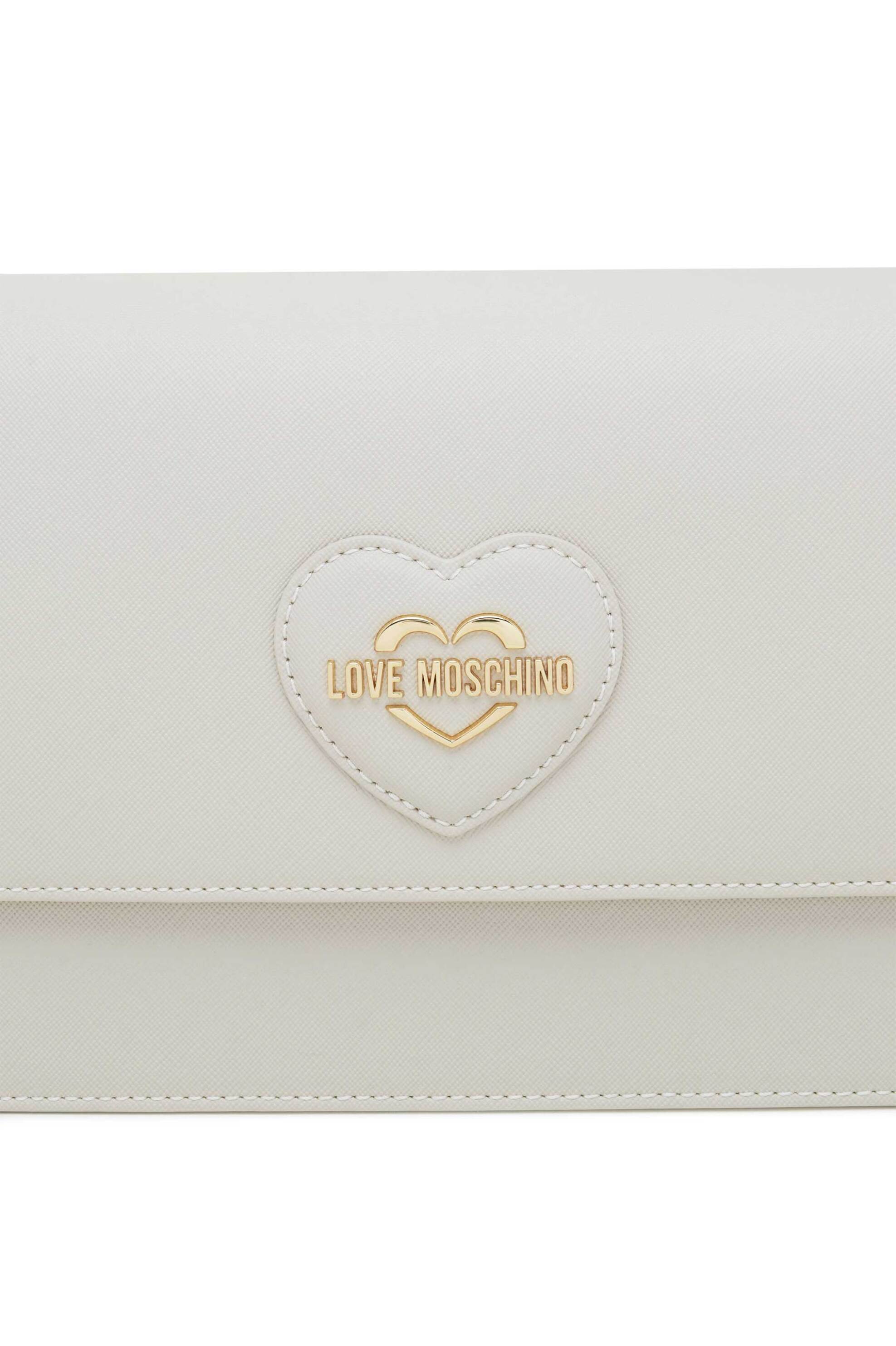 LOVE MOSCHINO Love Moschino γυναικεία τσάντα ώμου μονόχρωμη με μεταλλικές λεπτομέρειες - JC4260PP0IKL0 Κρέμ - 3