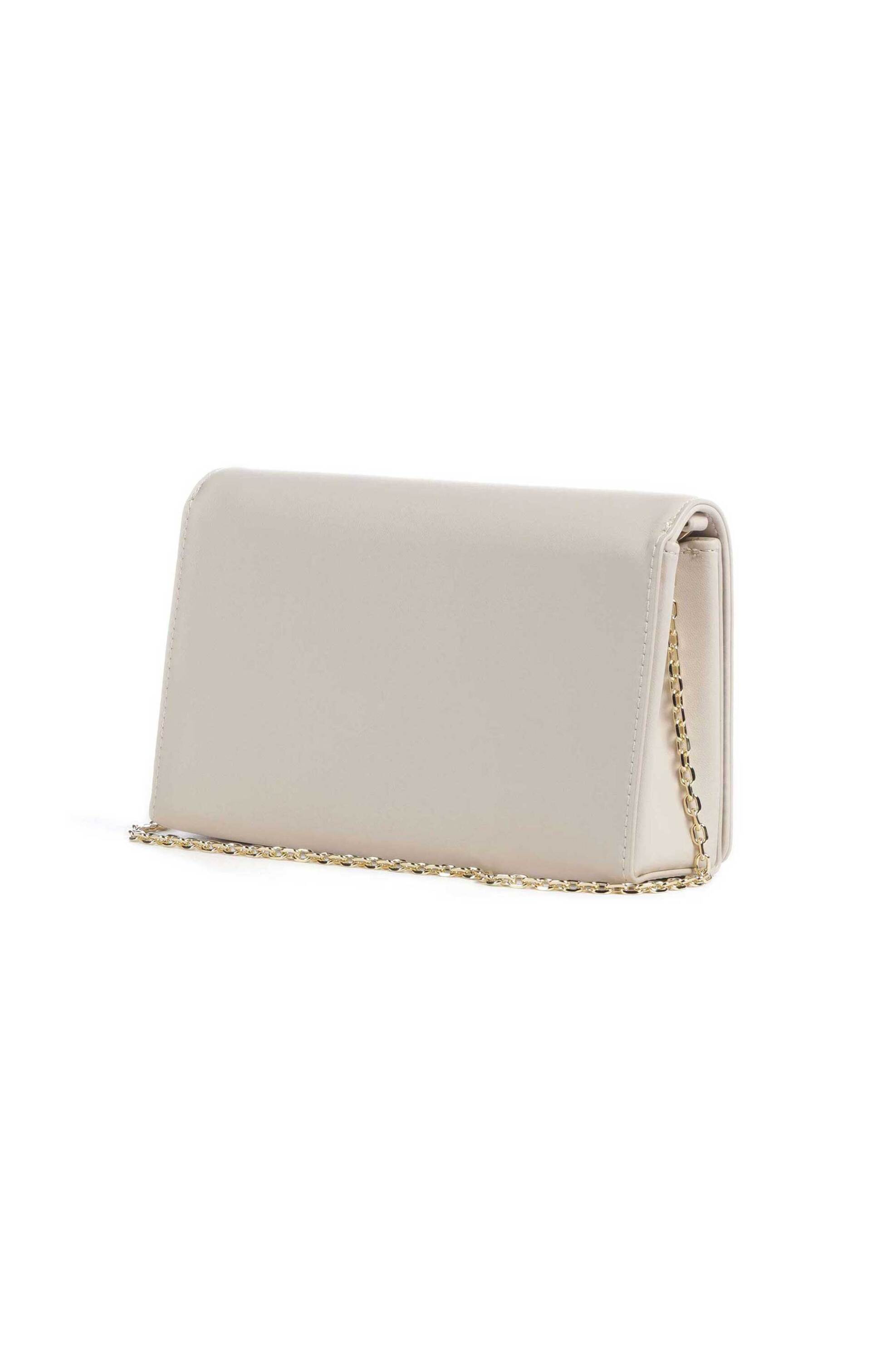 Love Moschino γυναικεία τσάντα crossbody μονόχρωμη με λογότυπο με παγιέτες - JC4293PP0IKK1 Μπεζ φωτογραφία