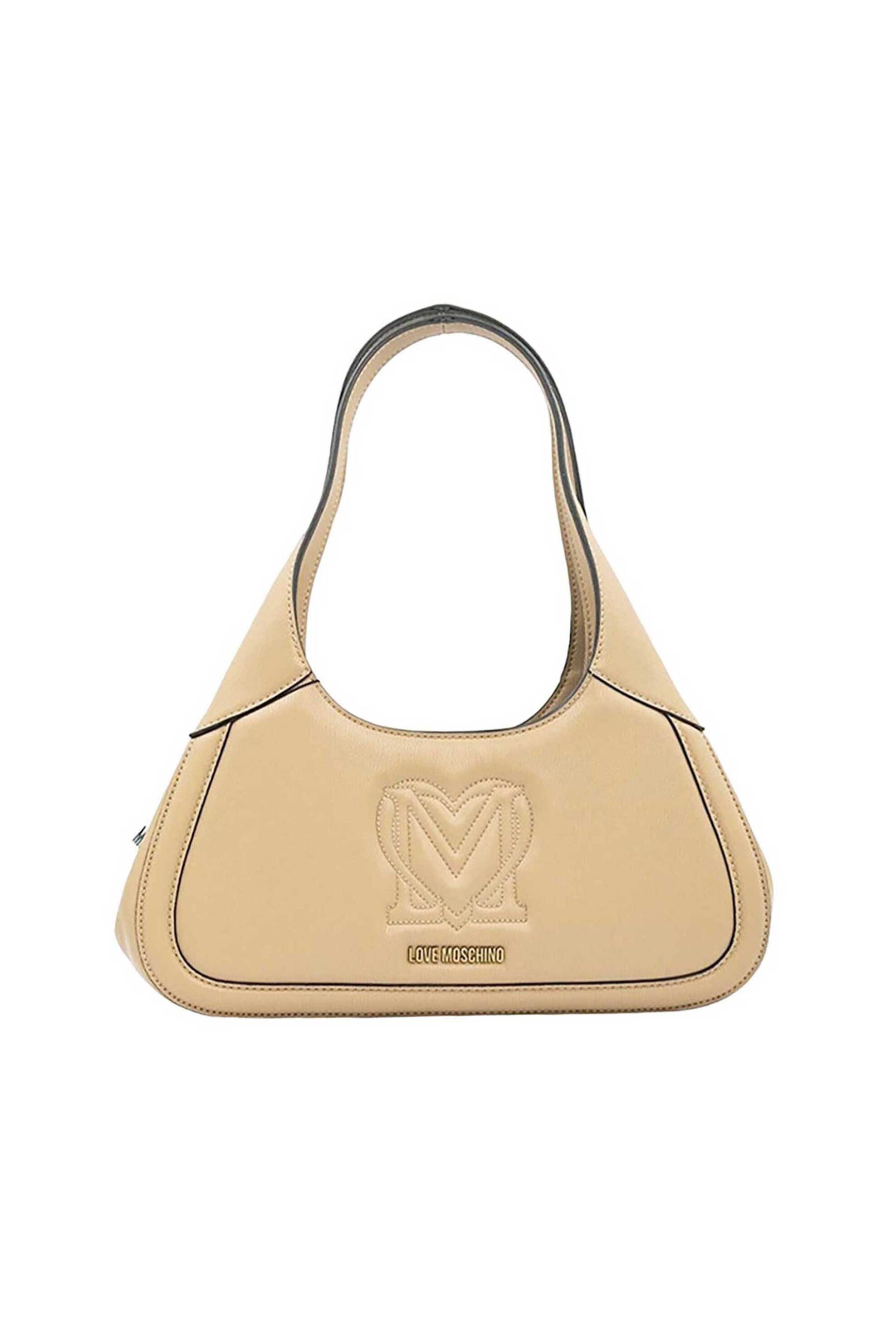 Love Moschino γυναικεία τσάντα ώμου μονόχρωμη με ανάγλυφες λεπτομέρειες | ONE SIZE