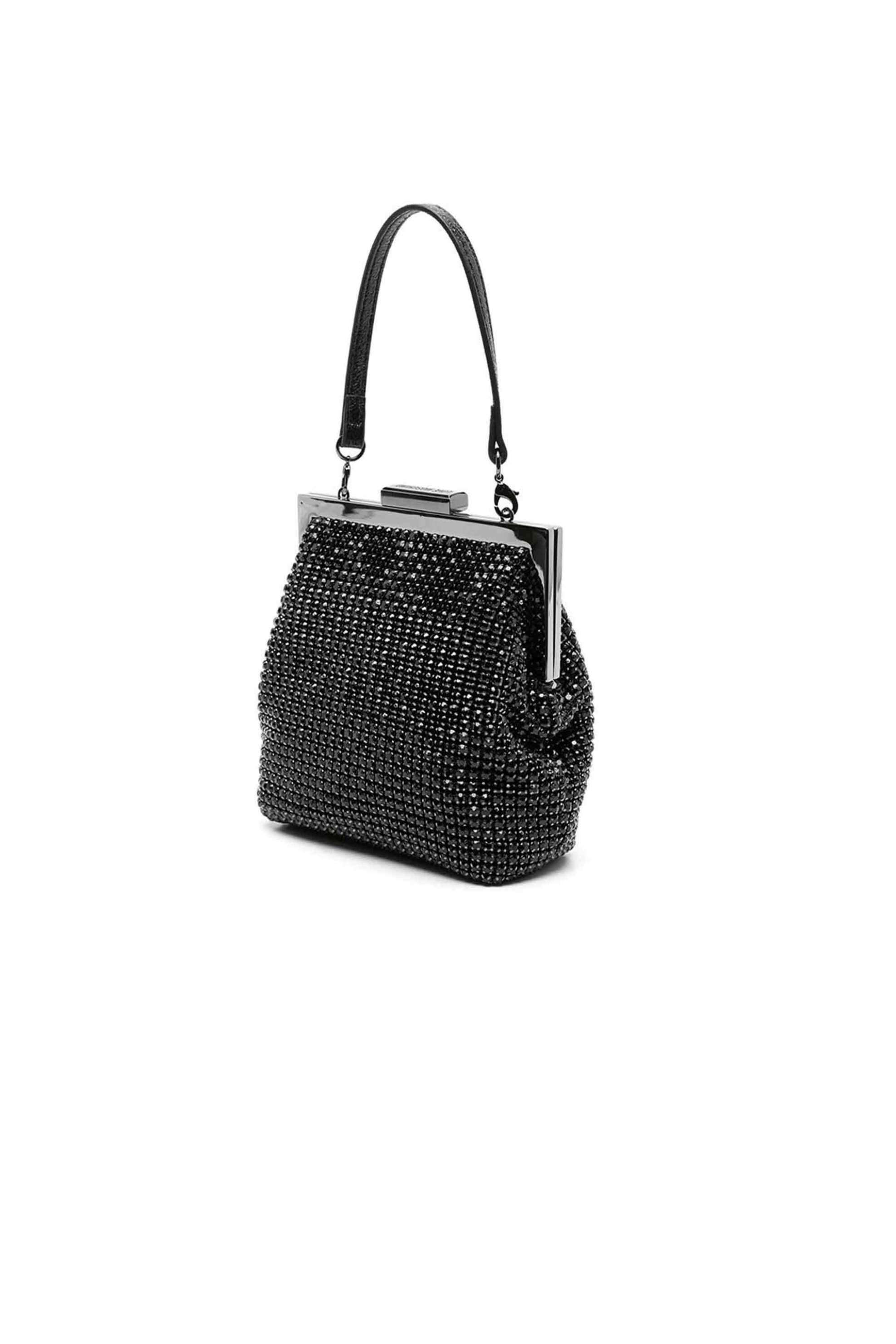 Love Moschino γυναικεία τσάντα χειρός με all-over σχέδιο με στρας - JC4043PP1LLP1 Μαύρο φωτογραφία