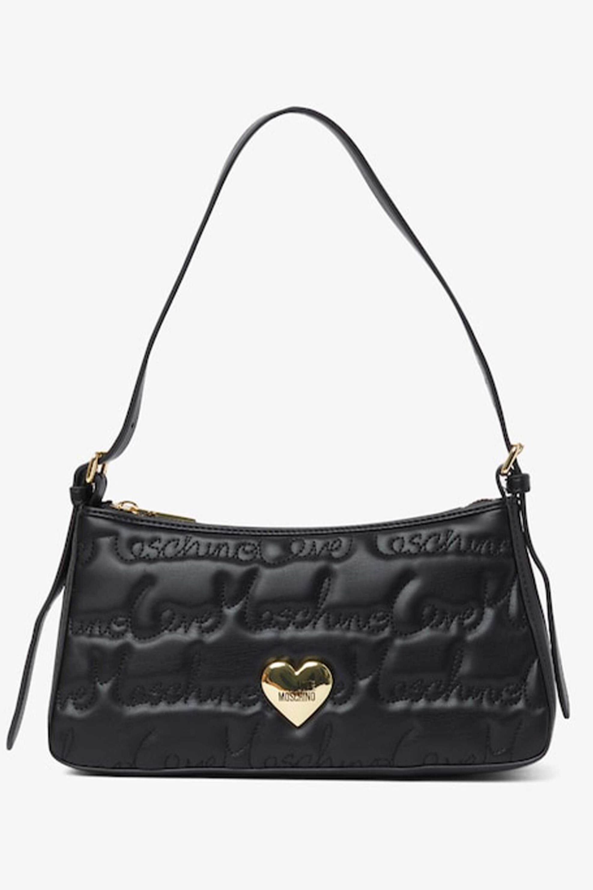 Love Moschino γυναικεία τσάντα ώμου hobo με ανάγλυφο lettering και μεταλλικό σχέδιο με λογότυπο | ONE SIZE