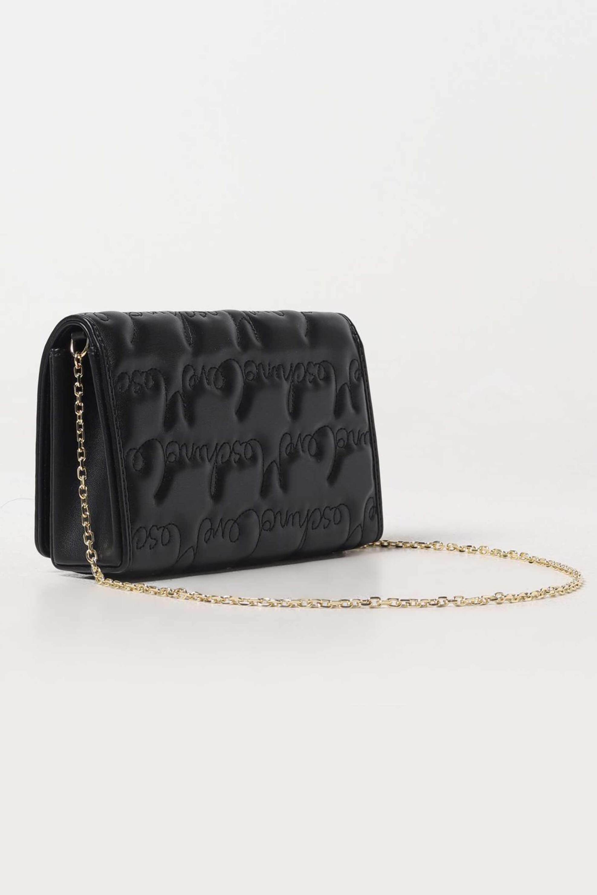 Love Moschino γυναικεία τσάντα ώμου με ανάγλυφο lettering και μεταλική λεπτομέρεια σε σχήμα καρδίας με λογότυπο - JC4128PP1LLJ0 Μαύρο φωτογραφία