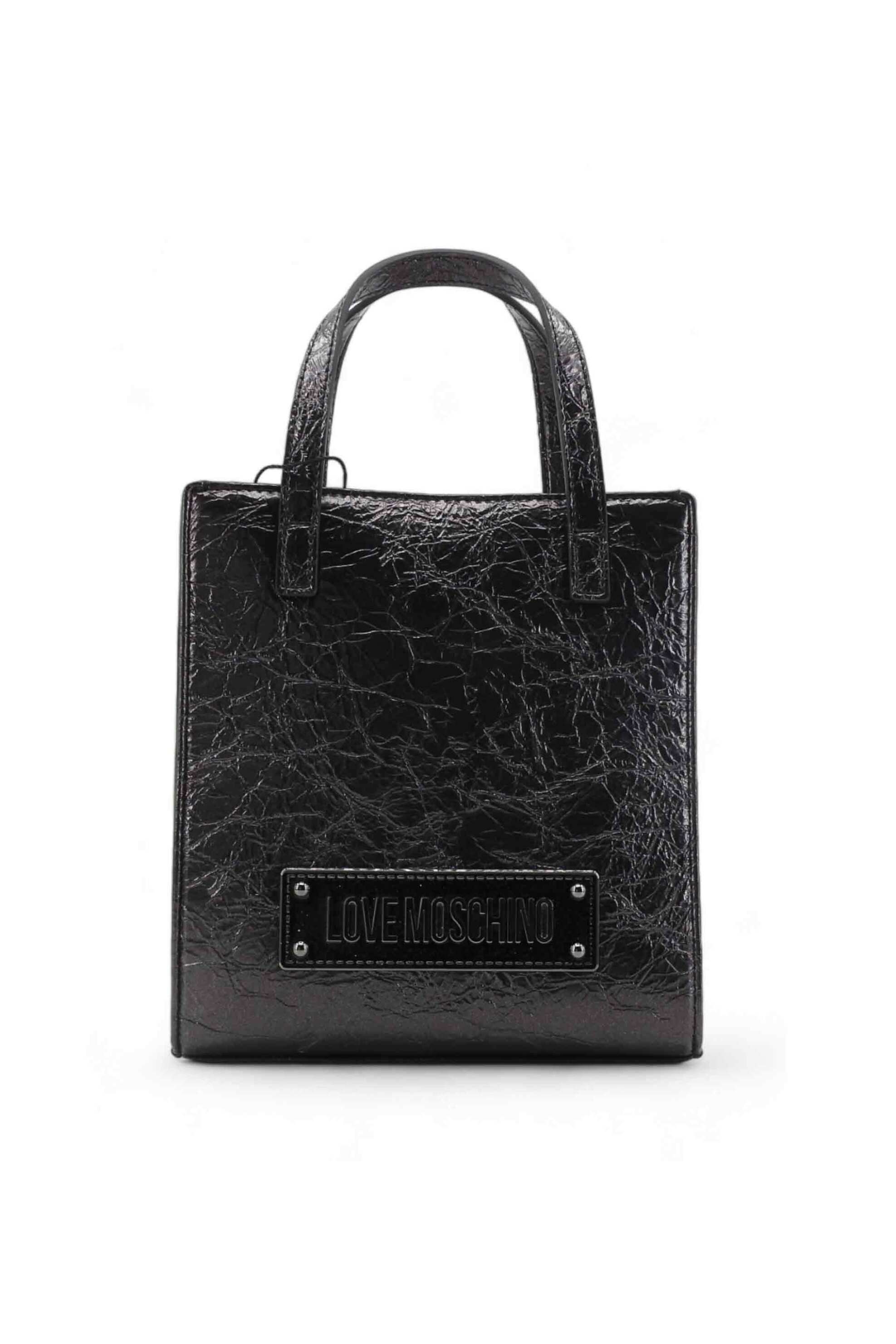 LOVE MOSCHINO Love Moschino γυναικείο mini bag με crinkle effect και logo patch - JC4173PP1LLU0 Μαύρο