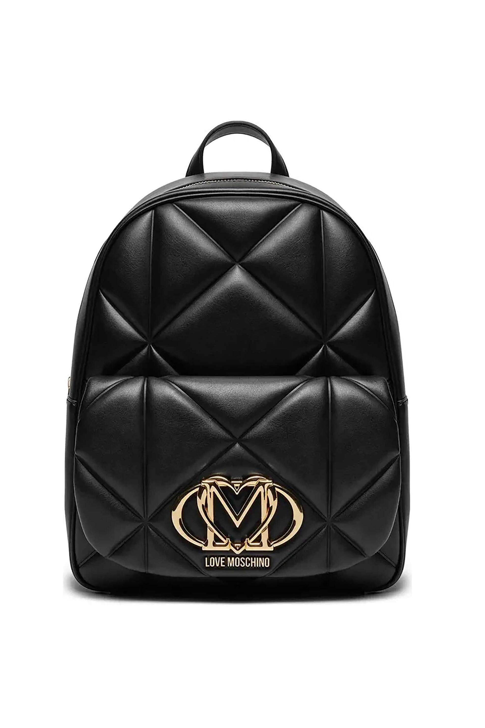 LOVE MOSCHINO Love Moschino γυναικείο backapck καπιτονέ με μεταλλικό λογότυπο - JC4037PP1MLC0 Μαύρο