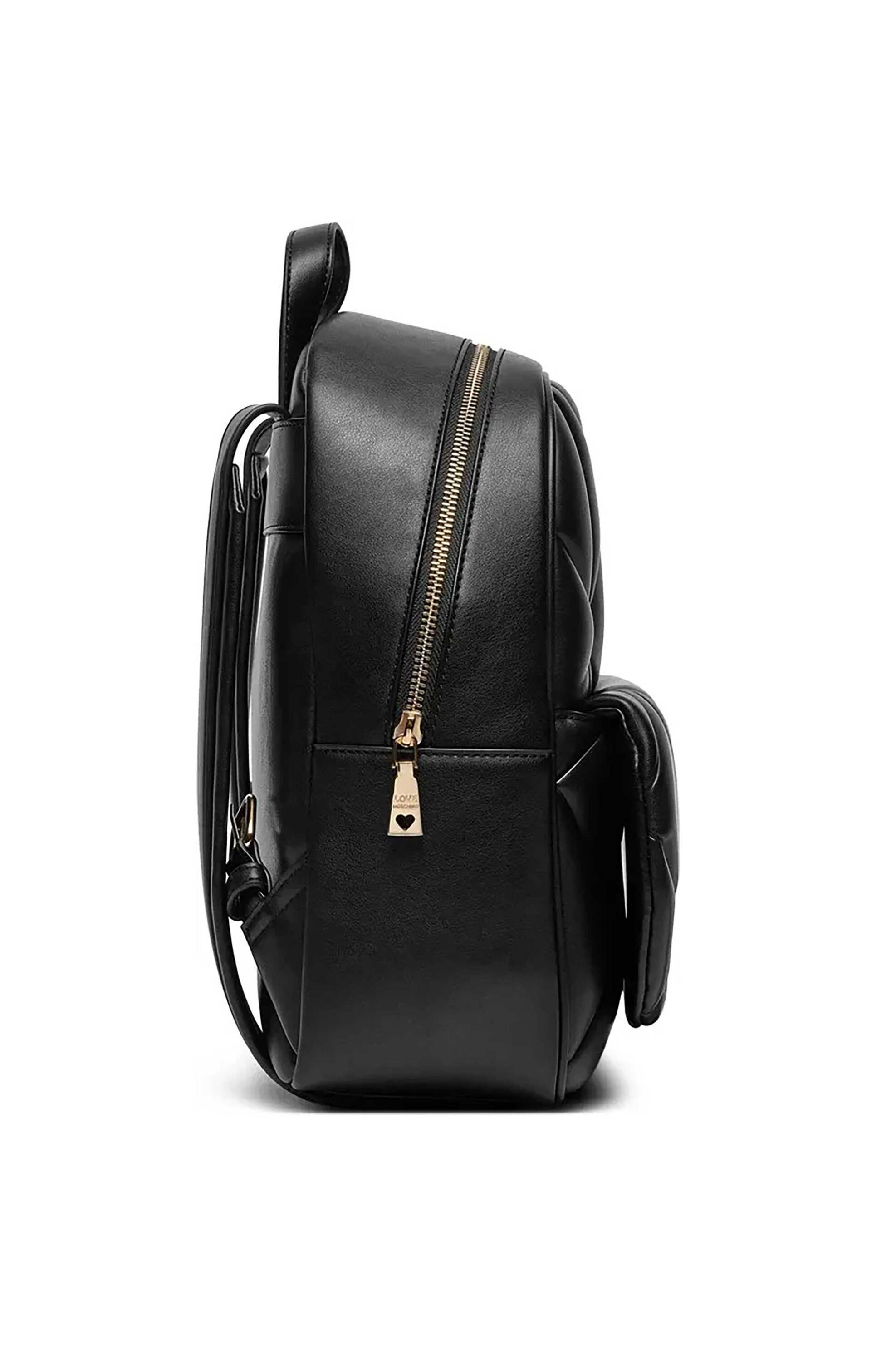 Love Moschino γυναικείο backapck καπιτονέ με μεταλλικό λογότυπο - JC4037PP1MLC0 Μαύρο φωτογραφία