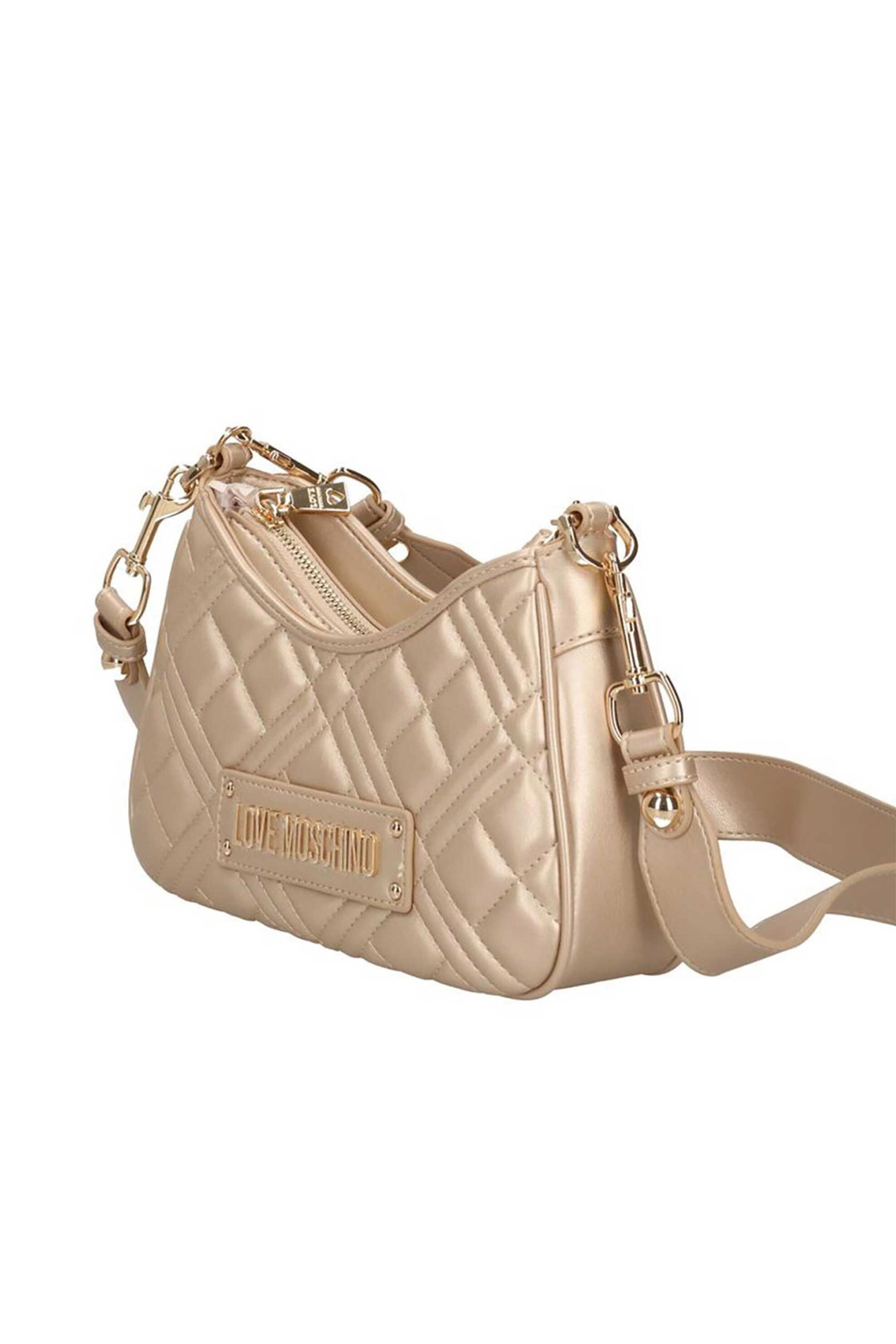 Love Moschino γυναικεία τσάντα ώμου με καπιτονέ σχέδιο και μεταλλικό λογότυπο - JC4152PP1MLA1 Χρυσό