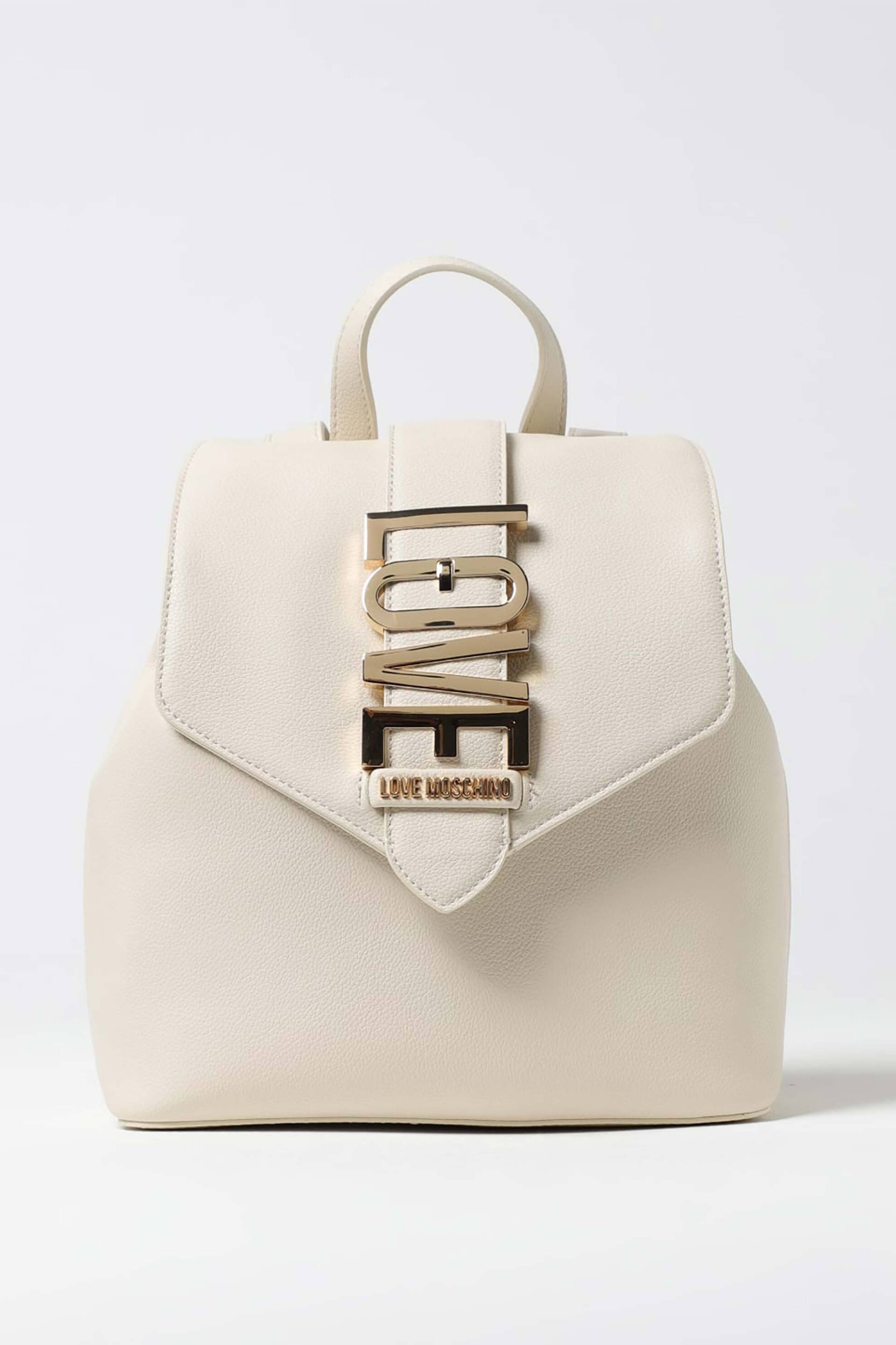 LOVE MOSCHINO Love Moschino γυναικείο backpack με ανάγλυφο μεταλλικό λογότυπο - JC4229PP0MKC0 Εκρού