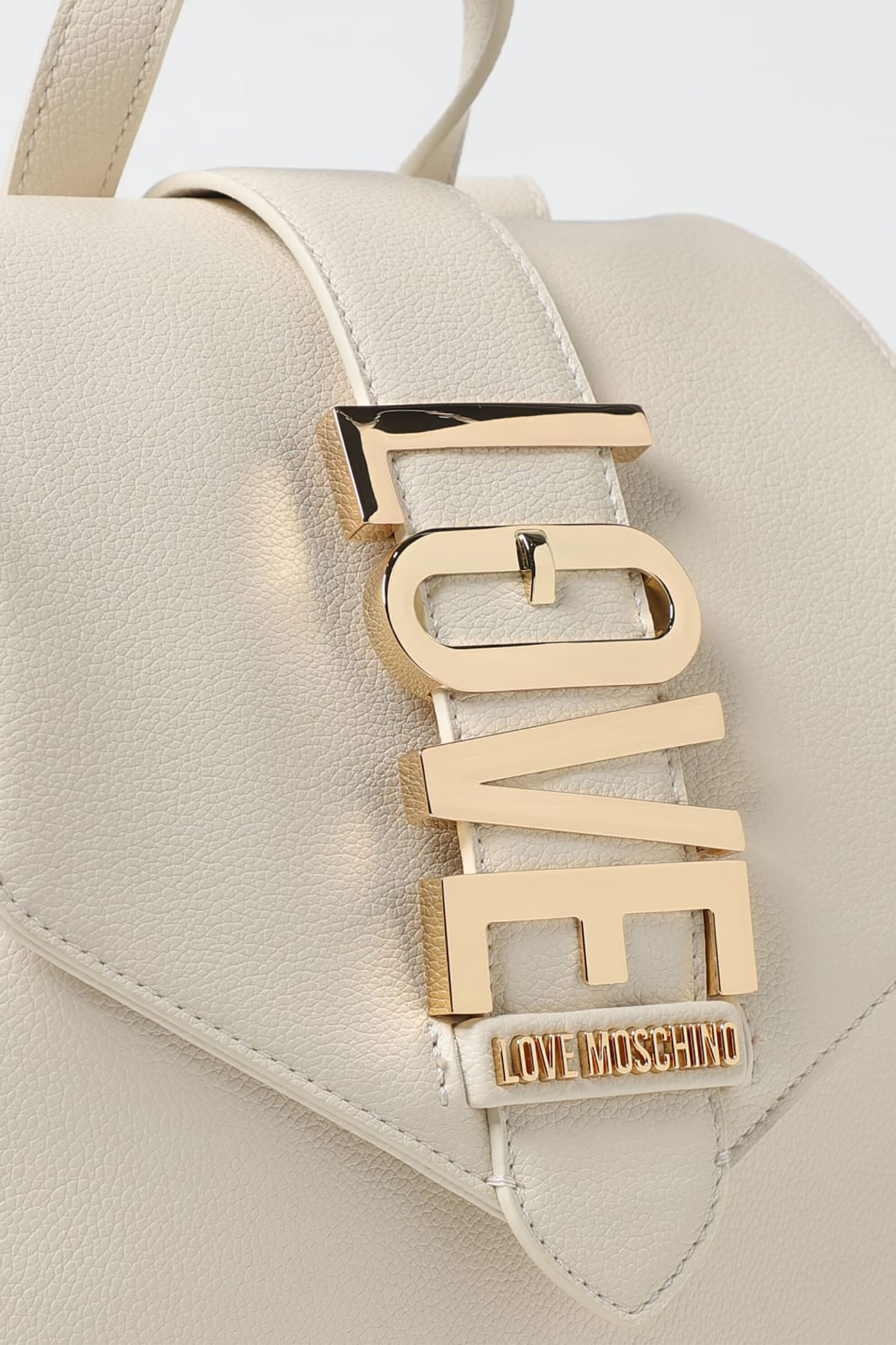 Love Moschino γυναικείο backpack με ανάγλυφο μεταλλικό λογότυπο - JC4229PP0MKC0 Εκρού φωτογραφία